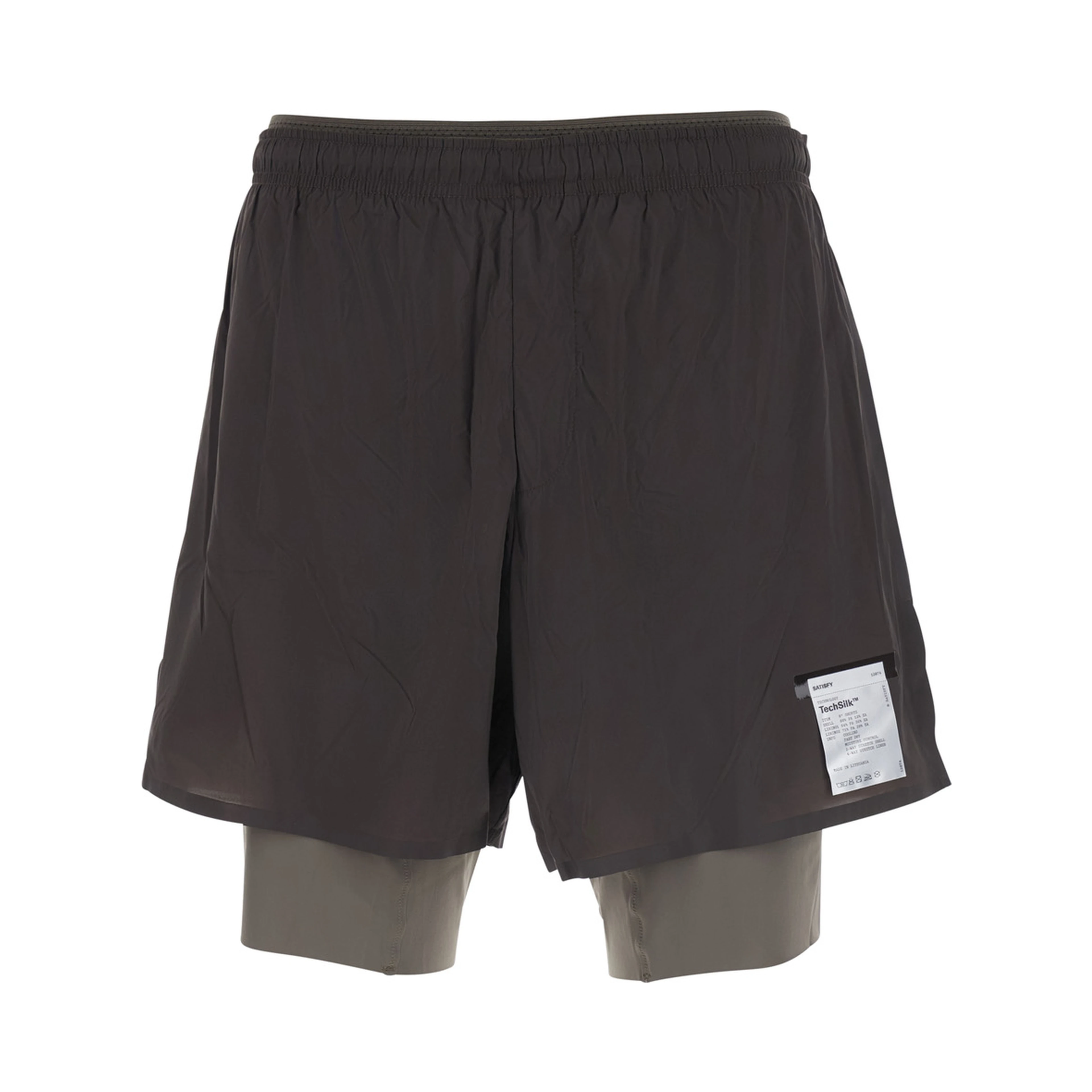 Shorts TechSilk 8 with elastic waistband and side pockets in Tech Fabric Brown Men