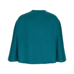 Blue Cape with round neckline and button closure on the front a Blend viscose for women