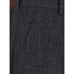Gray Pants with Striped motif in Wool Blend for Women