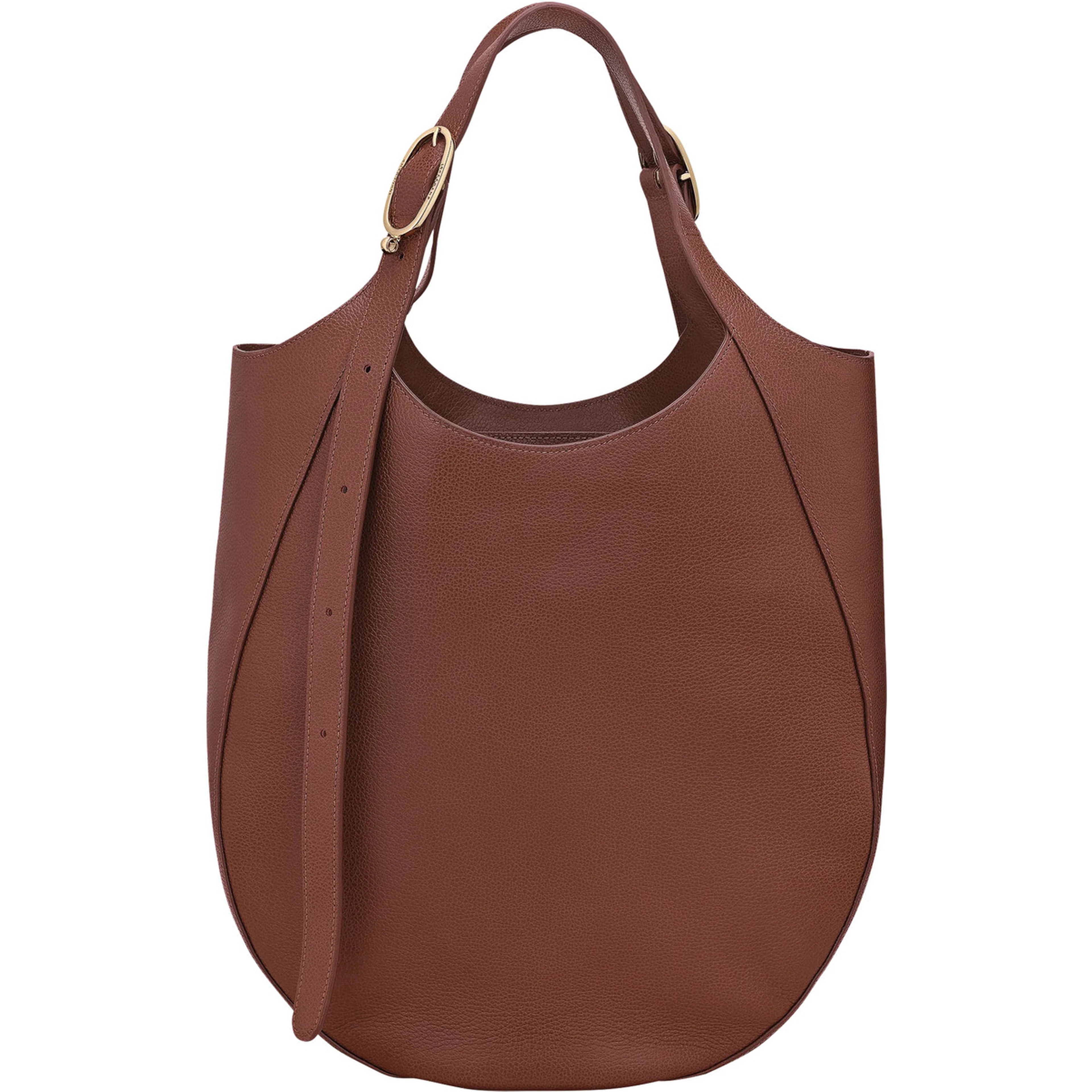 Le Foulonné Brown shoulder bag with Adjustable Buckle Handle in  Leather for Women