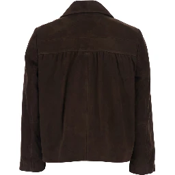 MILAS Jacket with Round Collar in Tech Fabric Brown Women