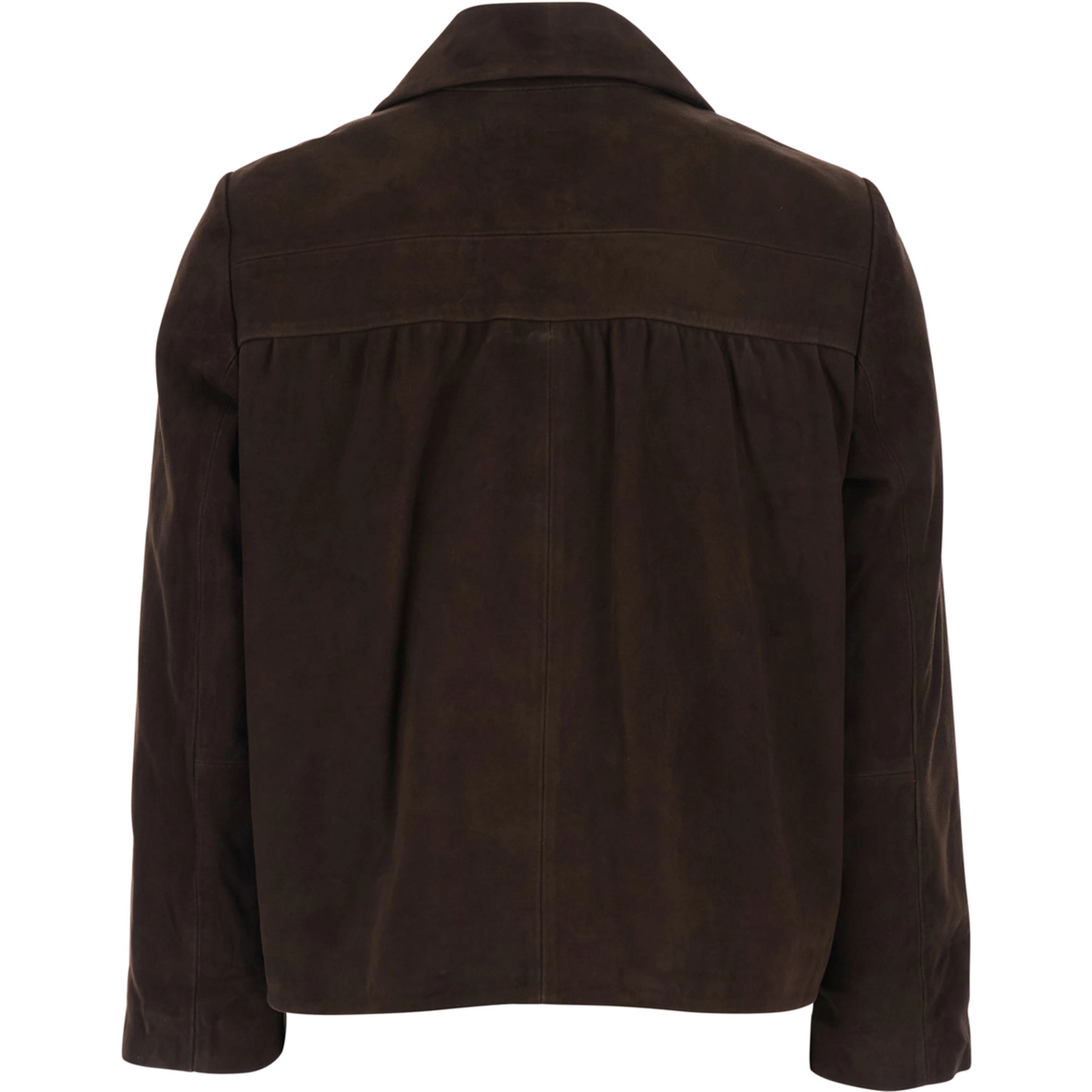 MILAS Jacket with Round Collar in Tech Fabric Brown Women