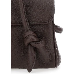 Le Turismo Long Brown Shoulder bag with Knot on the Front and Two Top Handles in Leather Women