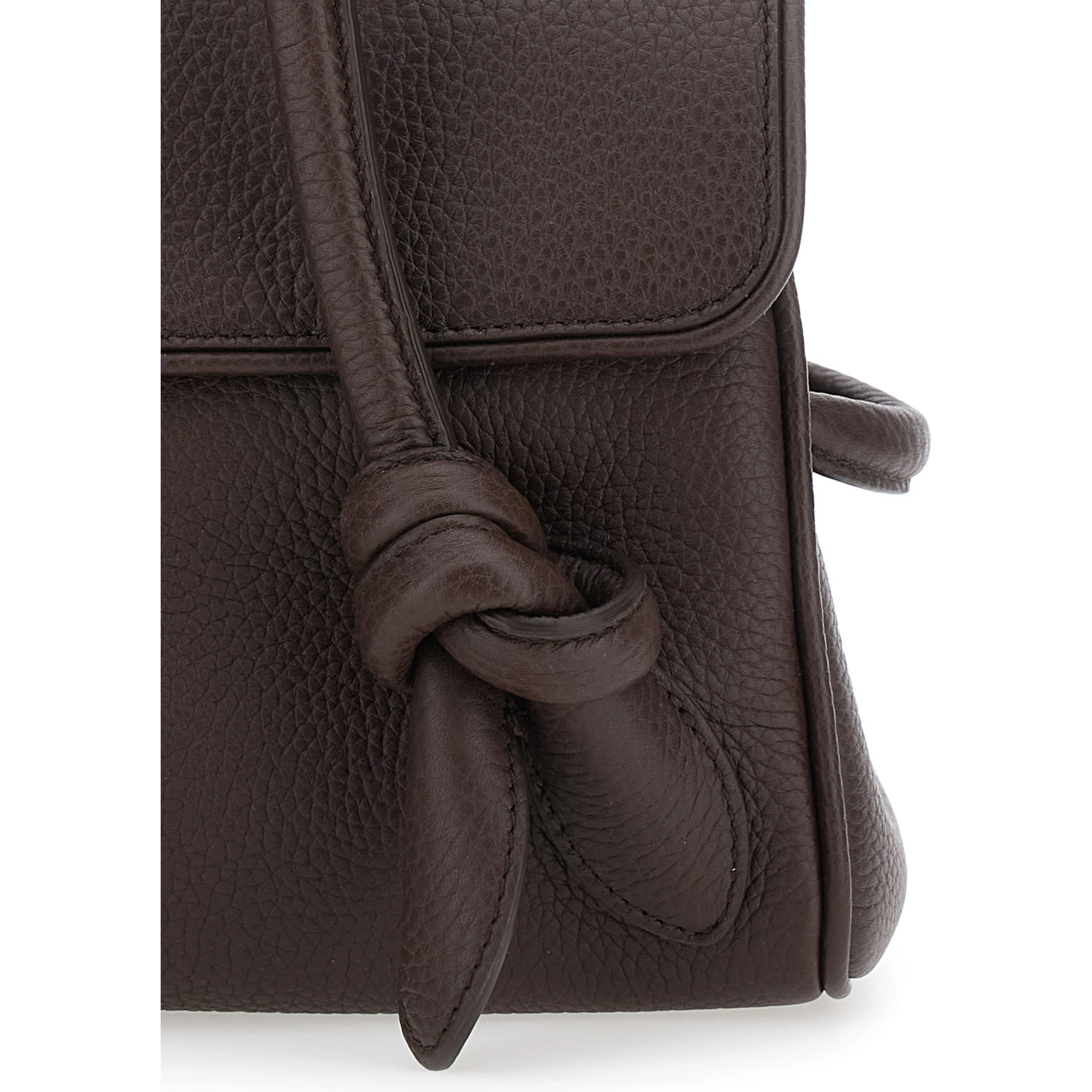 Le Turismo Long Brown Shoulder bag with Knot on the Front and Two Top Handles in Leather Women