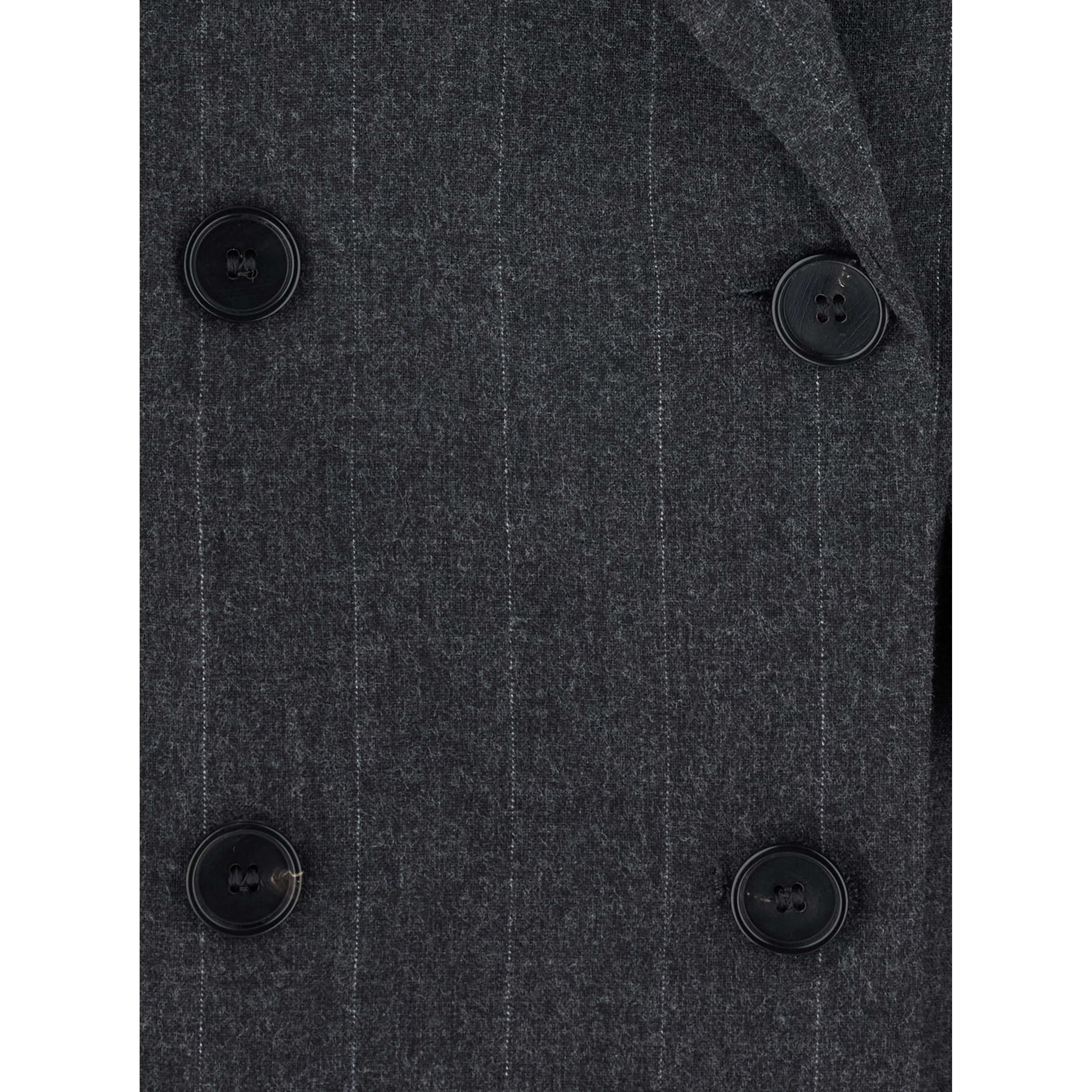 Grey Double-breasted Jacket with Prince of Wales Pattern in Blend Wool and Fabric Woman
