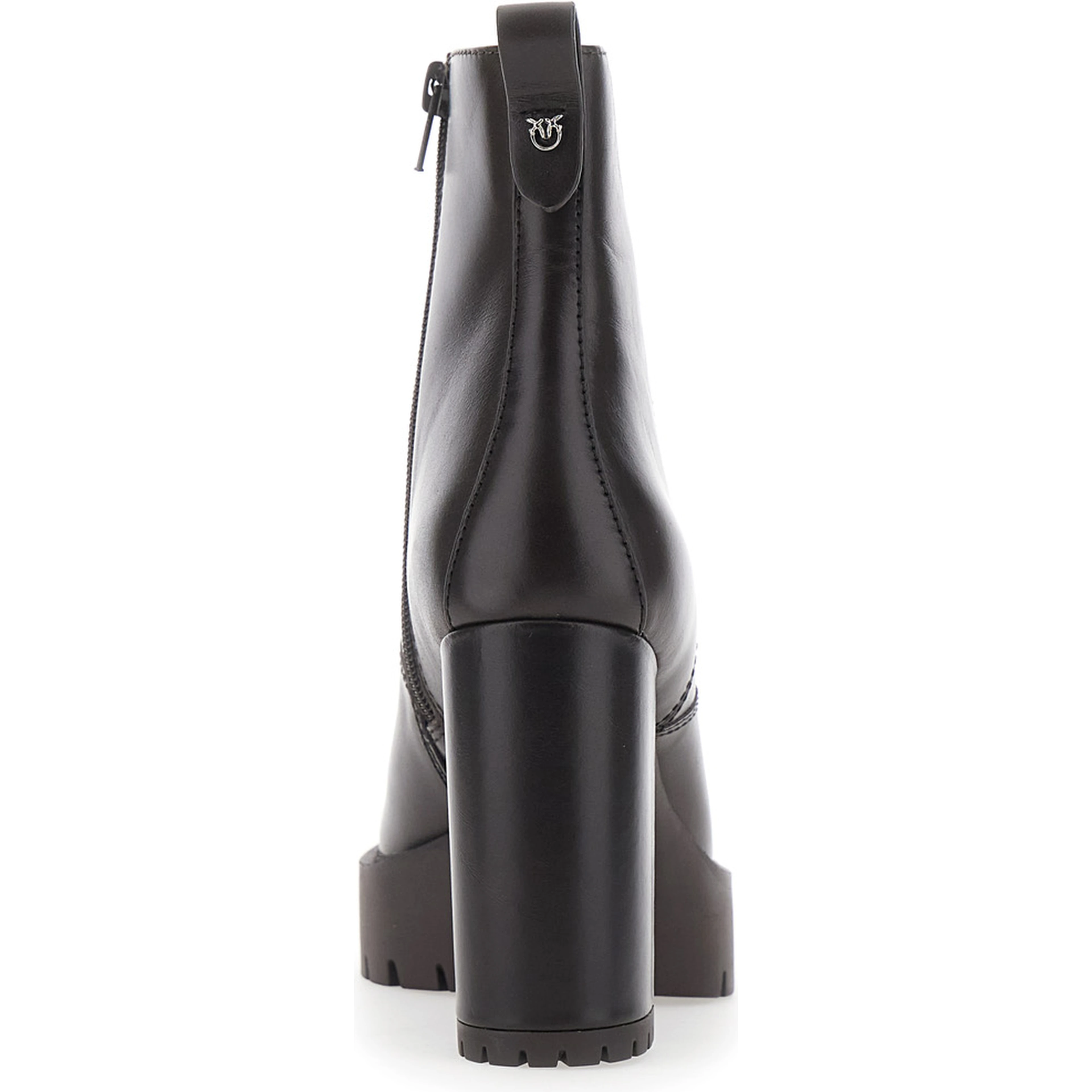 CLARA Brown Ankle Boots with high heel and serrated sole in Leather Women