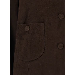 MILAS Jacket with Round Collar in Tech Fabric Brown Women