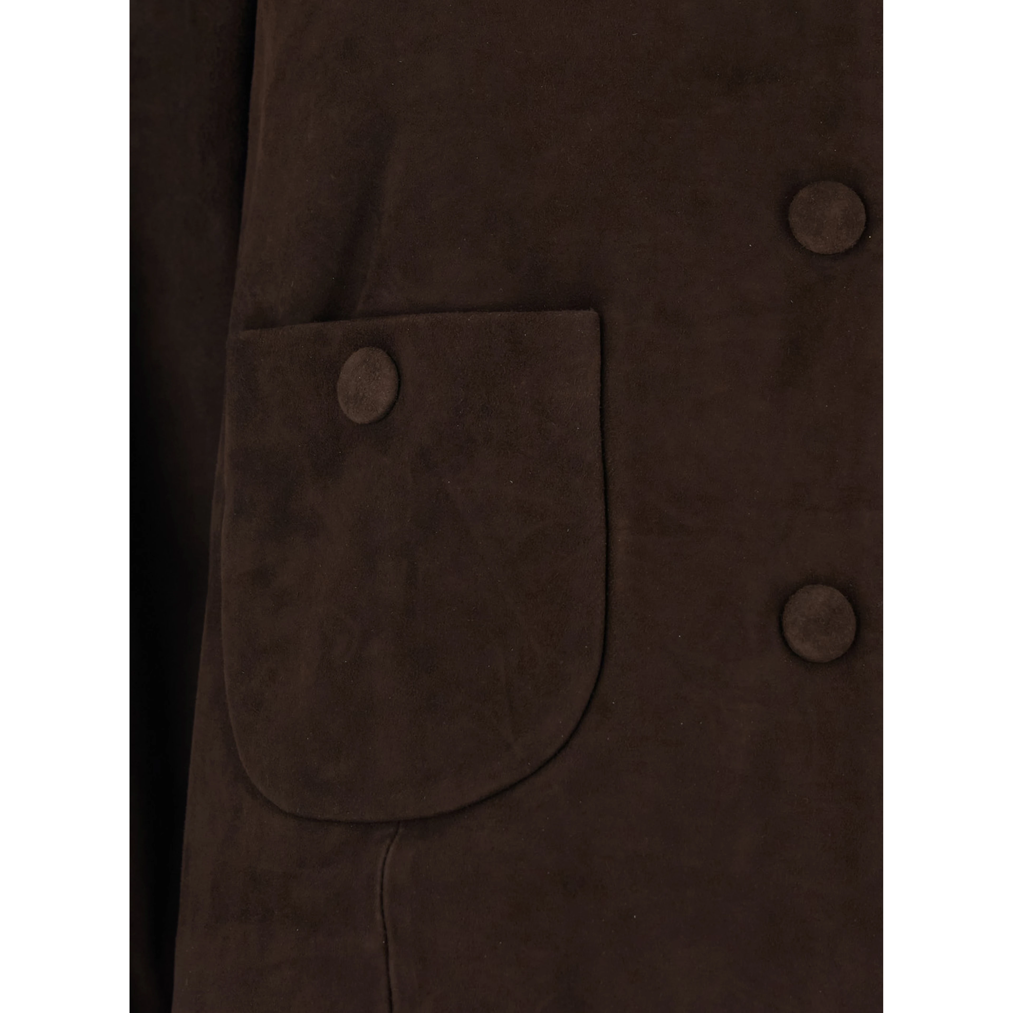 MILAS Jacket with Round Collar in Tech Fabric Brown Women