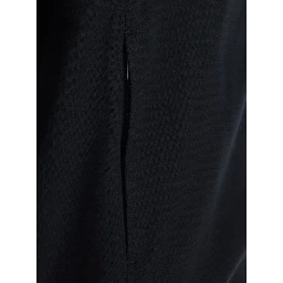 black High-neck sweatshirt with zip-up closure in cotton and silk blend for men