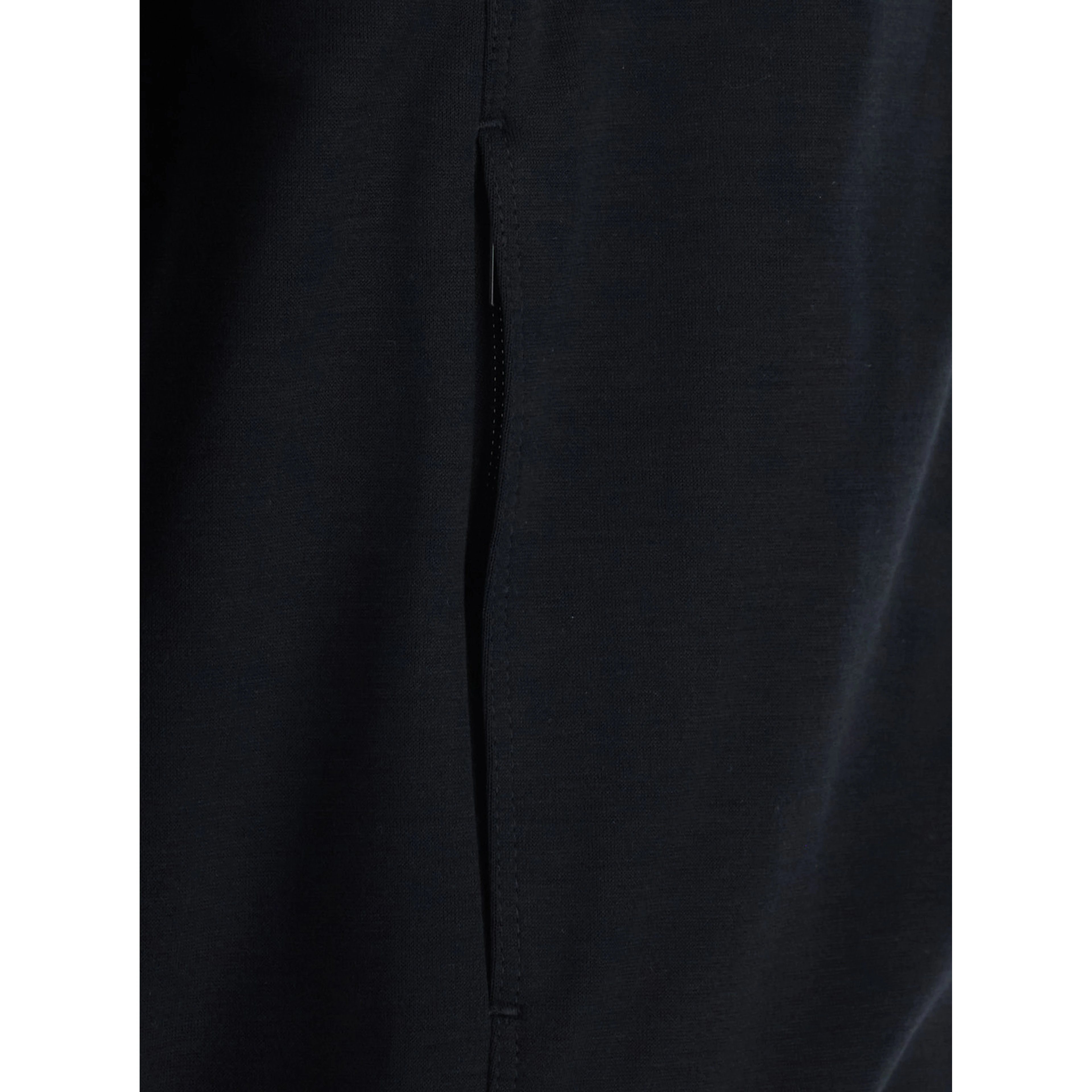 black High-neck sweatshirt with zip-up closure in cotton and silk blend for men