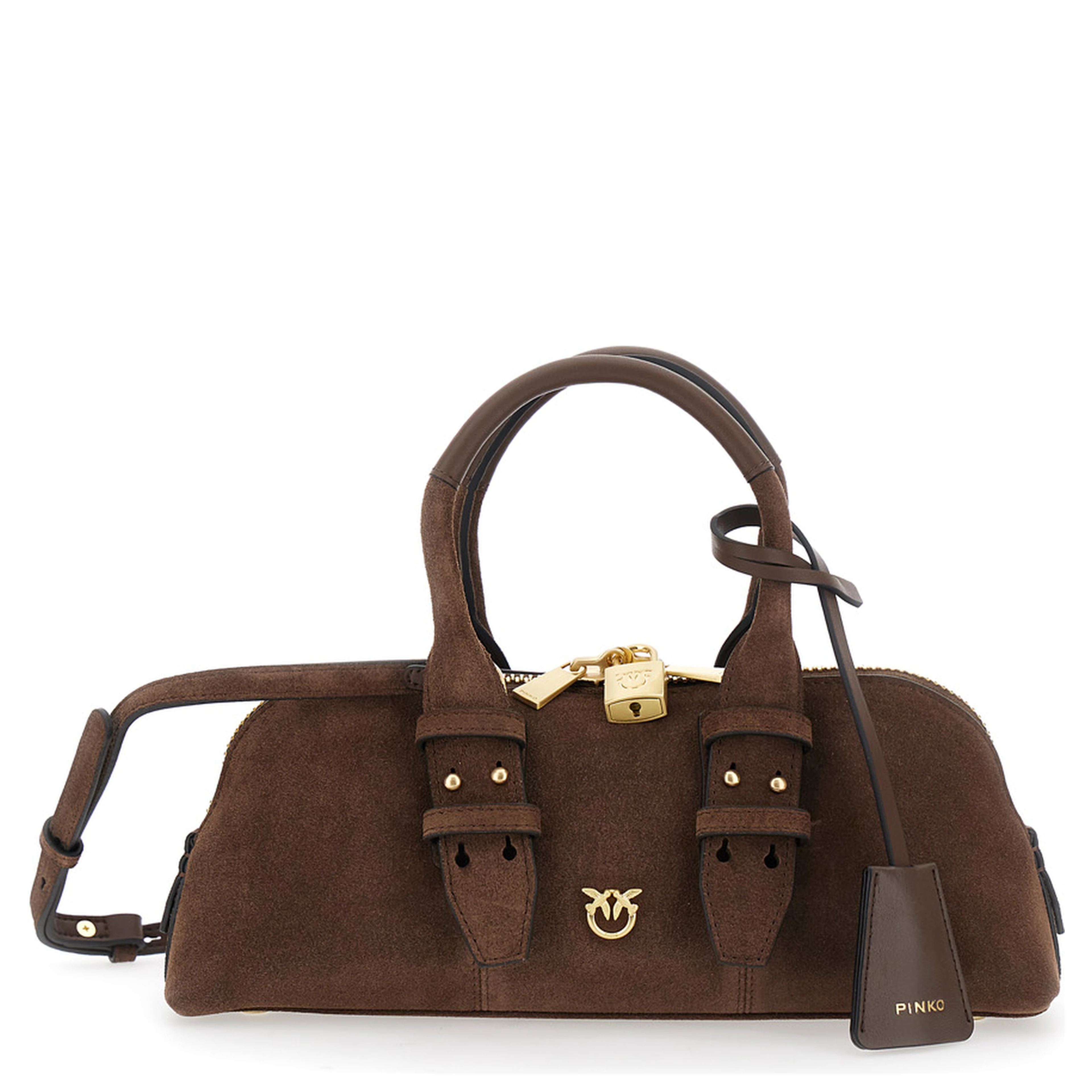 Handbag with brown leather details