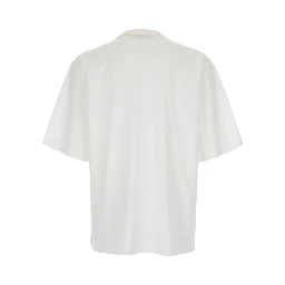 The Voilier White T-Shirt with Sailboat Embroidery and Logo Lettering on the Front in Cotton for Men