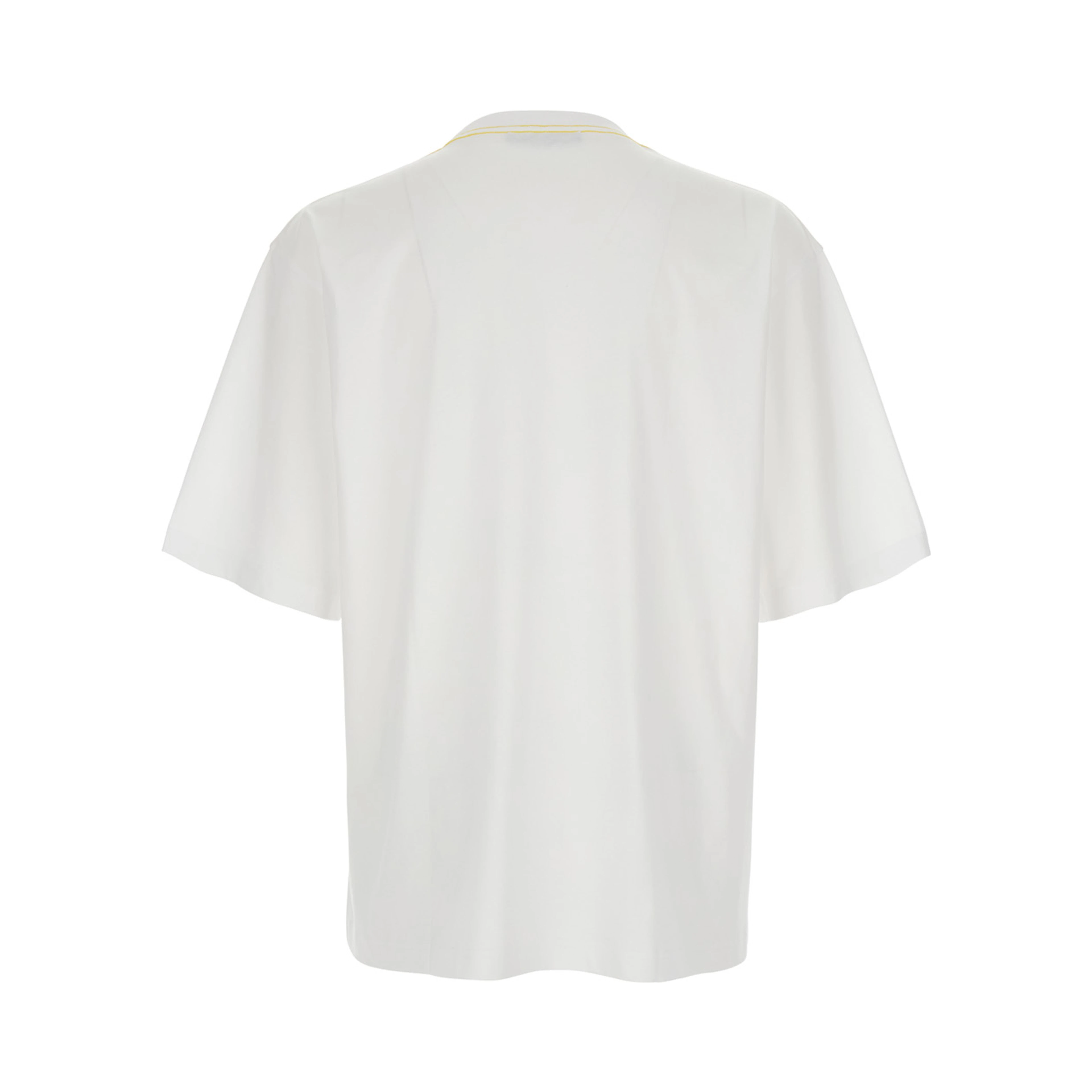 The Voilier White T-Shirt with Sailboat Embroidery and Logo Lettering on the Front in Cotton for Men
