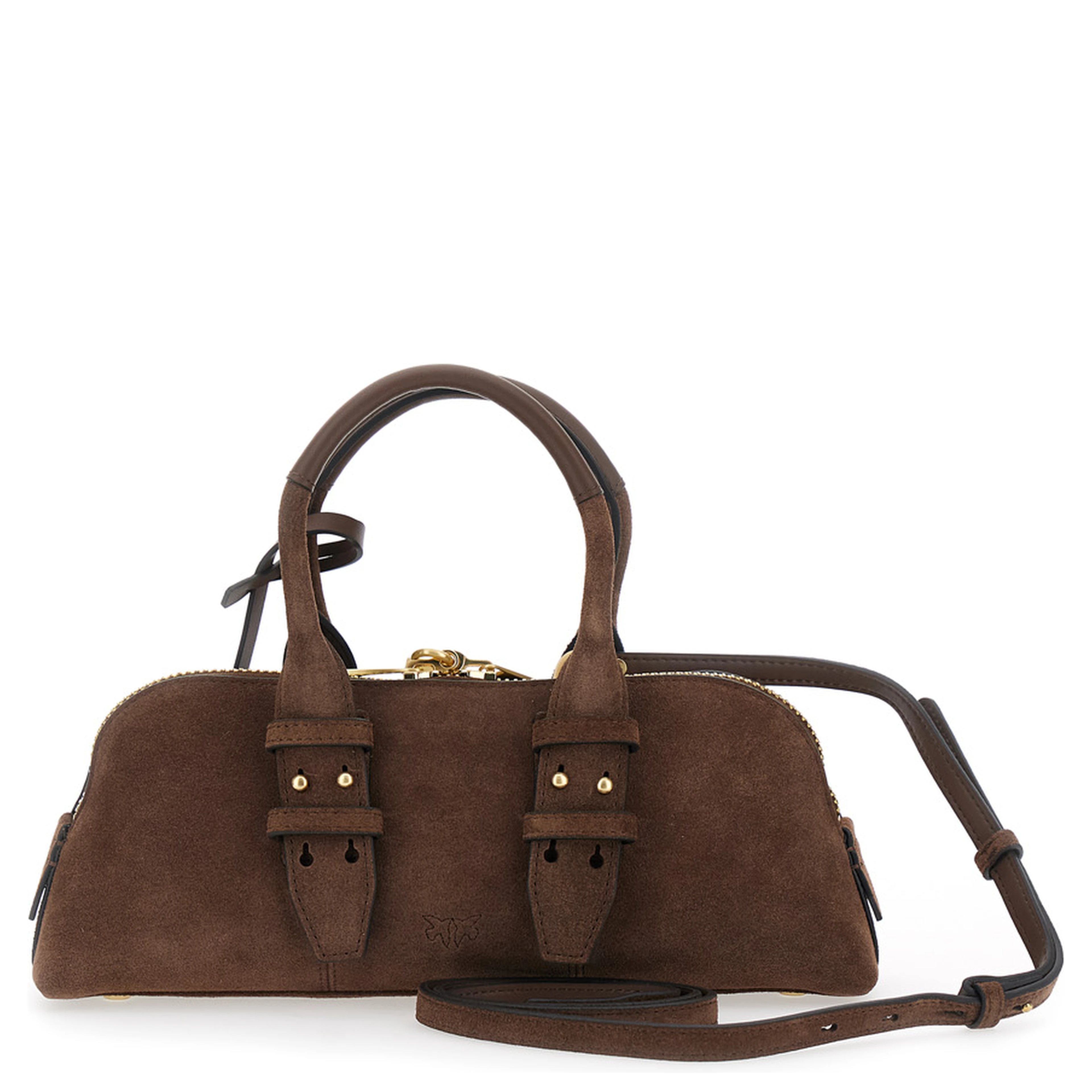 Handbag with brown leather details