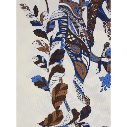 Blue Scarf with All-Over Print in Silk for Women