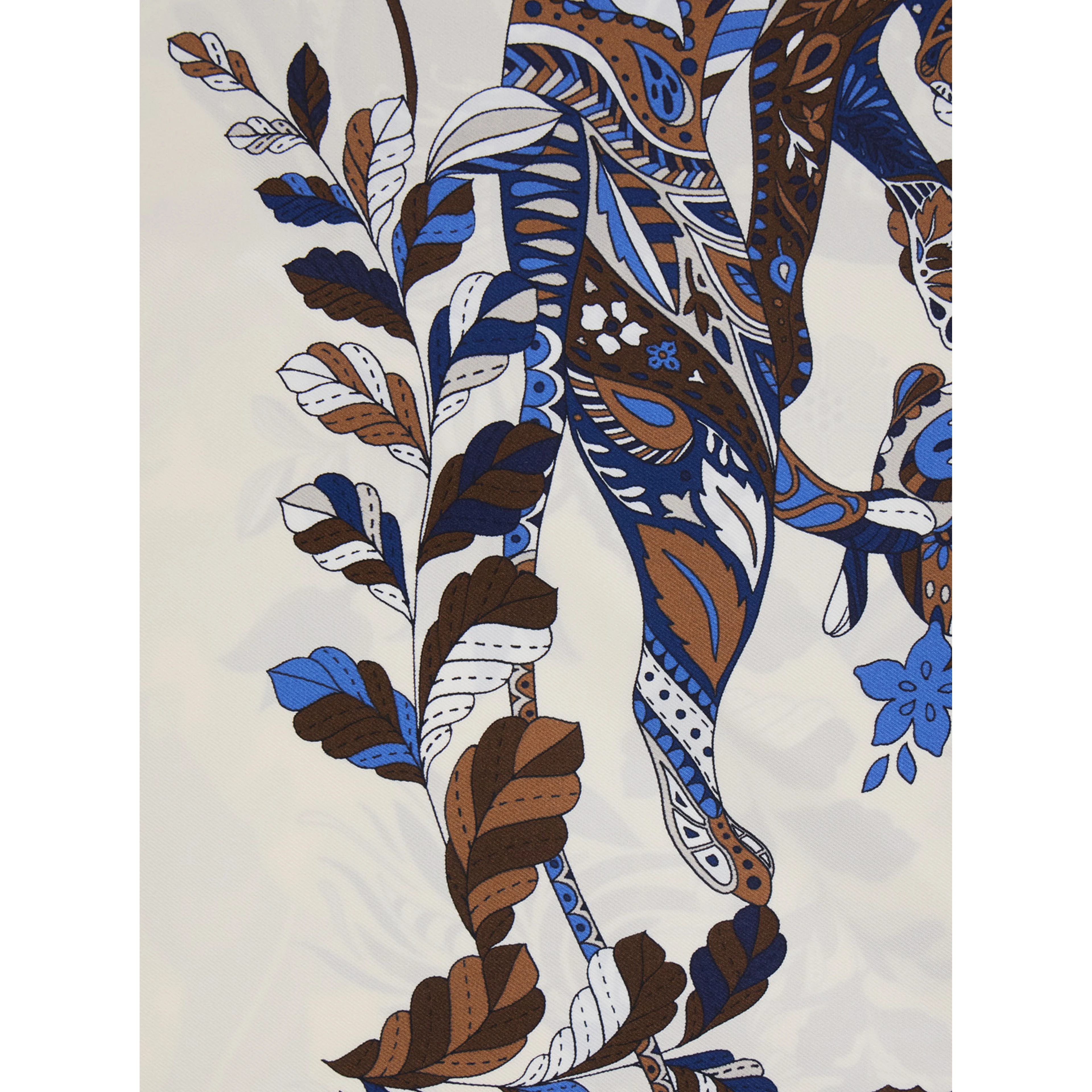Blue Scarf with All-Over Print in Silk for Women