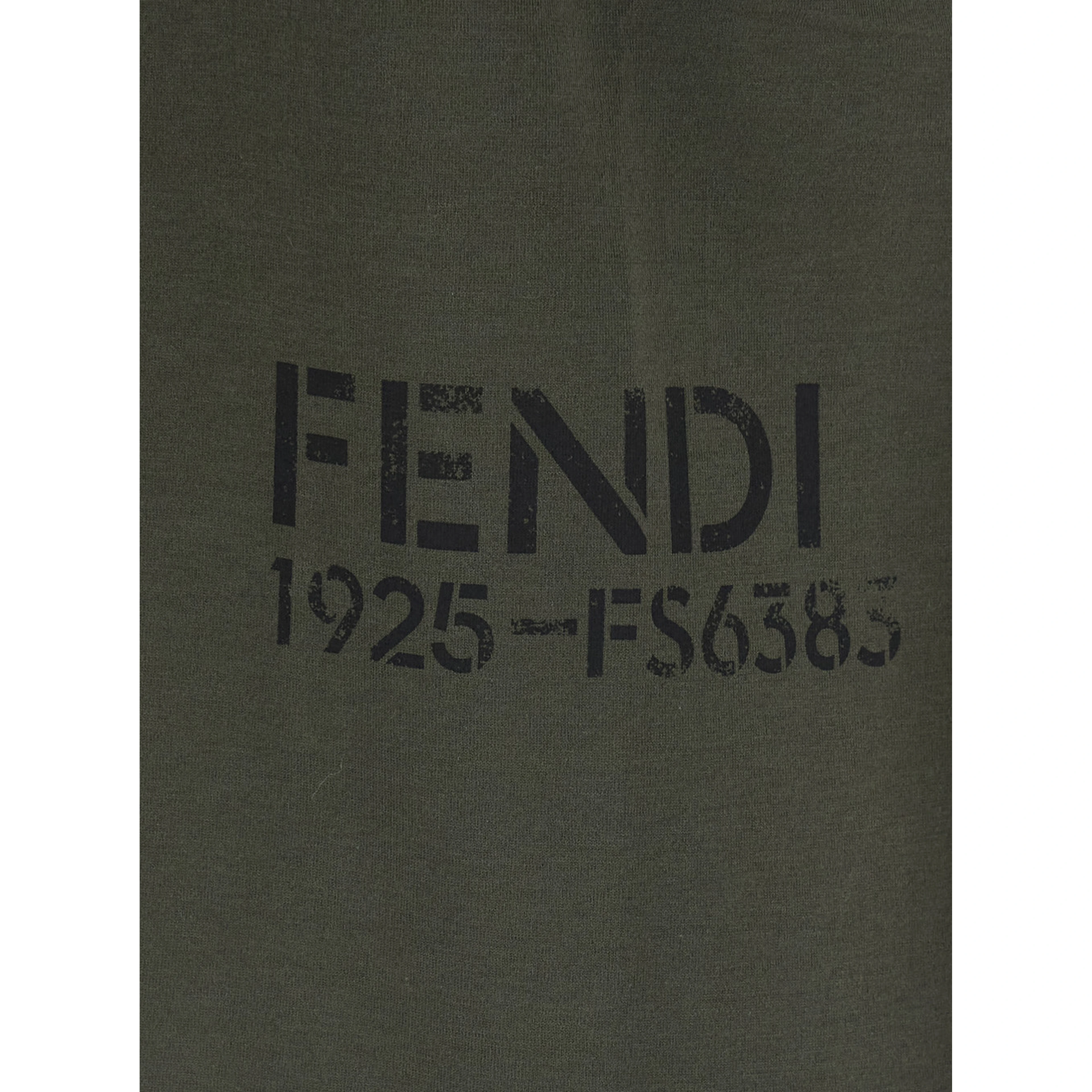 Green Crew neck T-shirt with logo lettering on the front in cotton for women