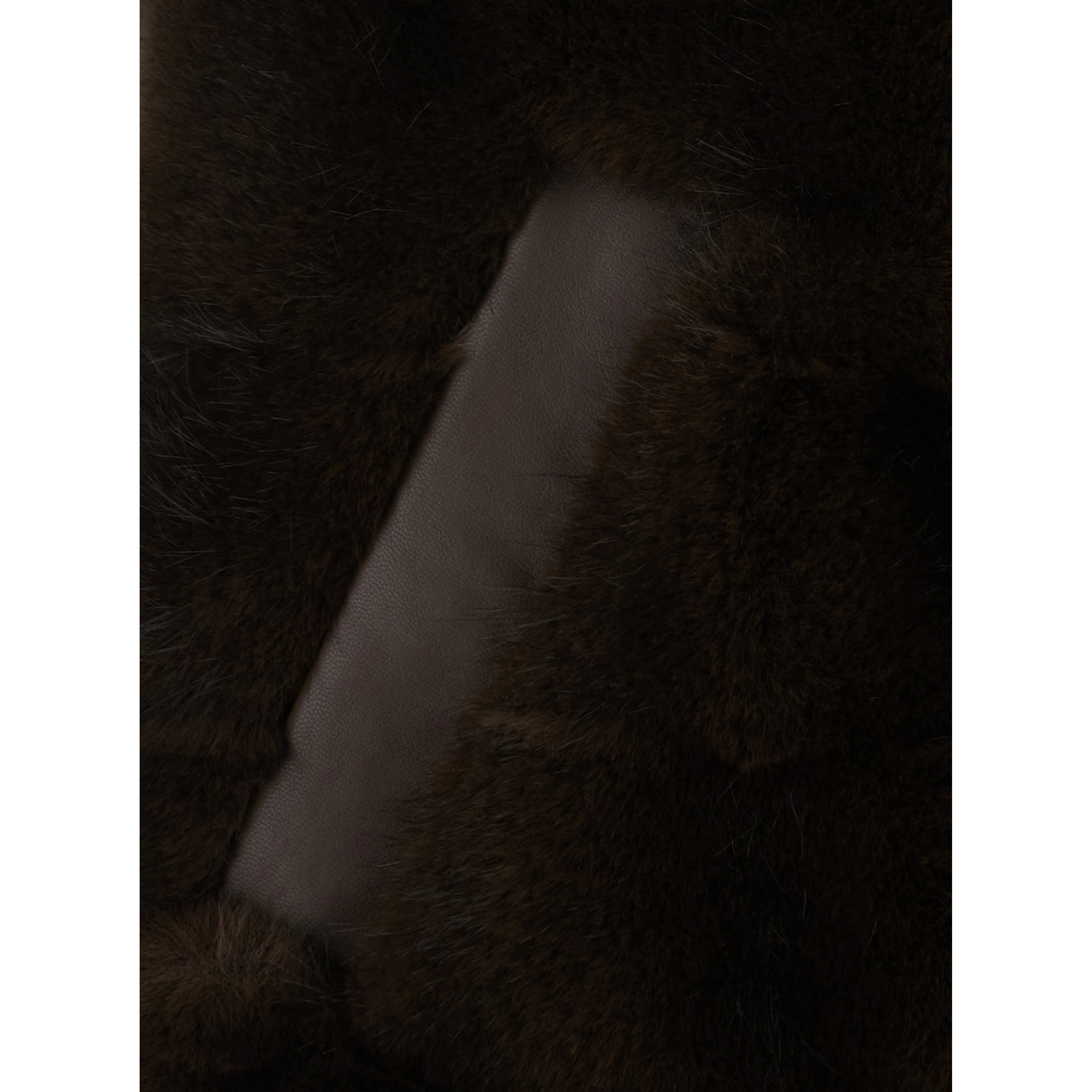 Brown Sleeveless Gilet with Side Pockets in faux-fur for Women