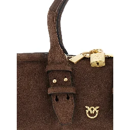 Handbag with brown leather details