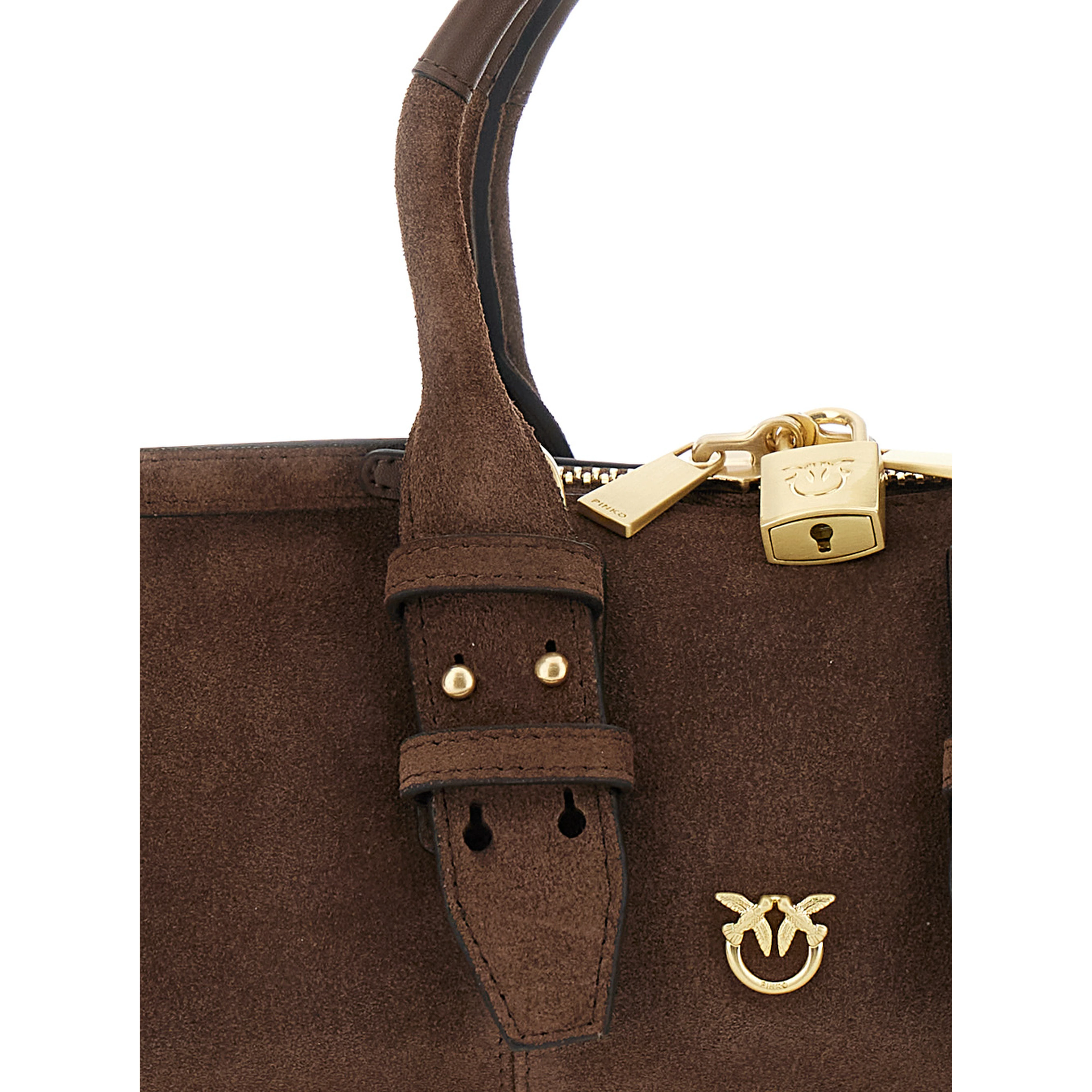 Handbag with brown leather details
