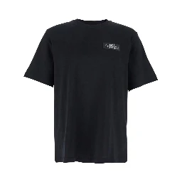 Black T-Shirt with Spirit Print on the Front in Cotton Men