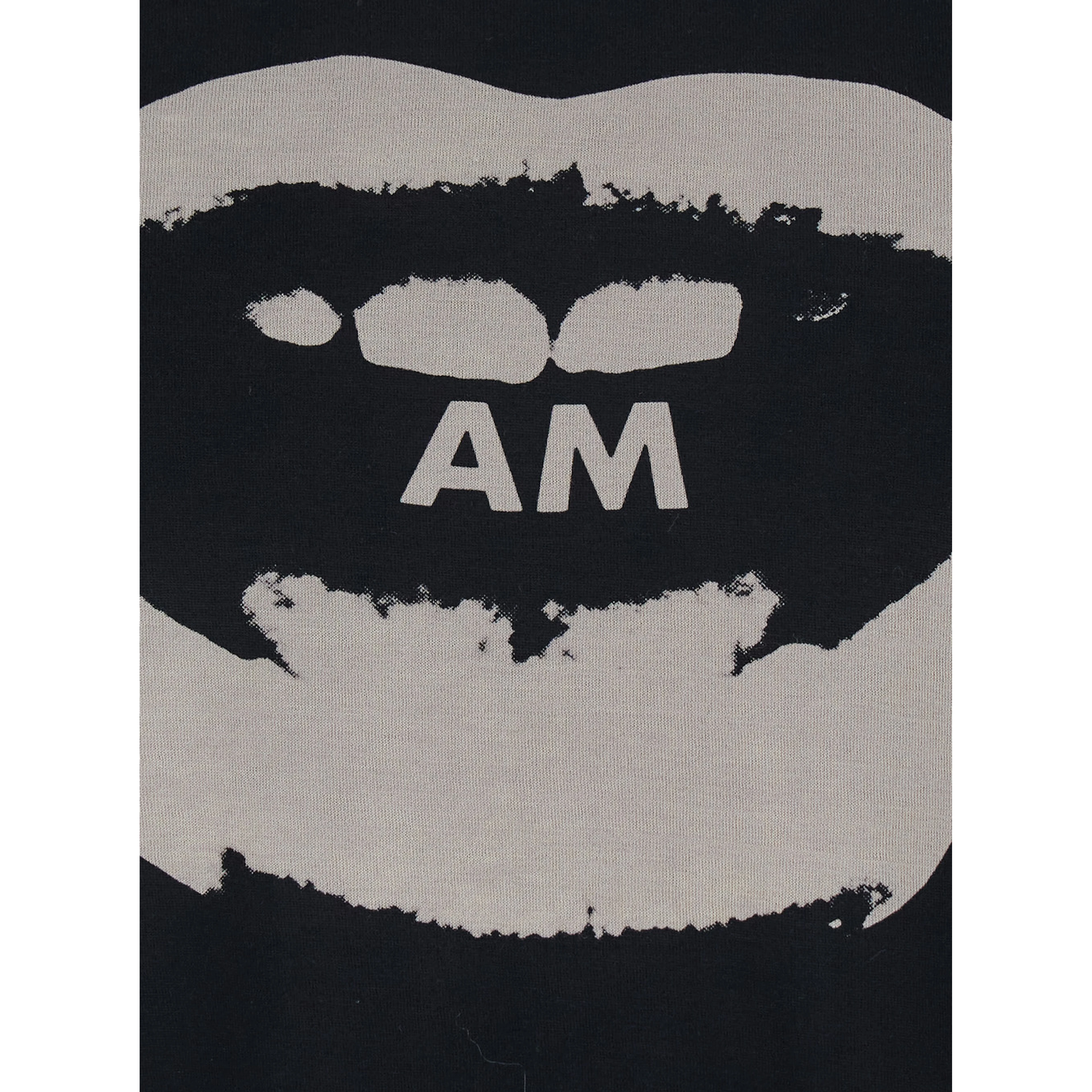 Black T-shirt with V Neck and Print on the Front in Cotton for Women