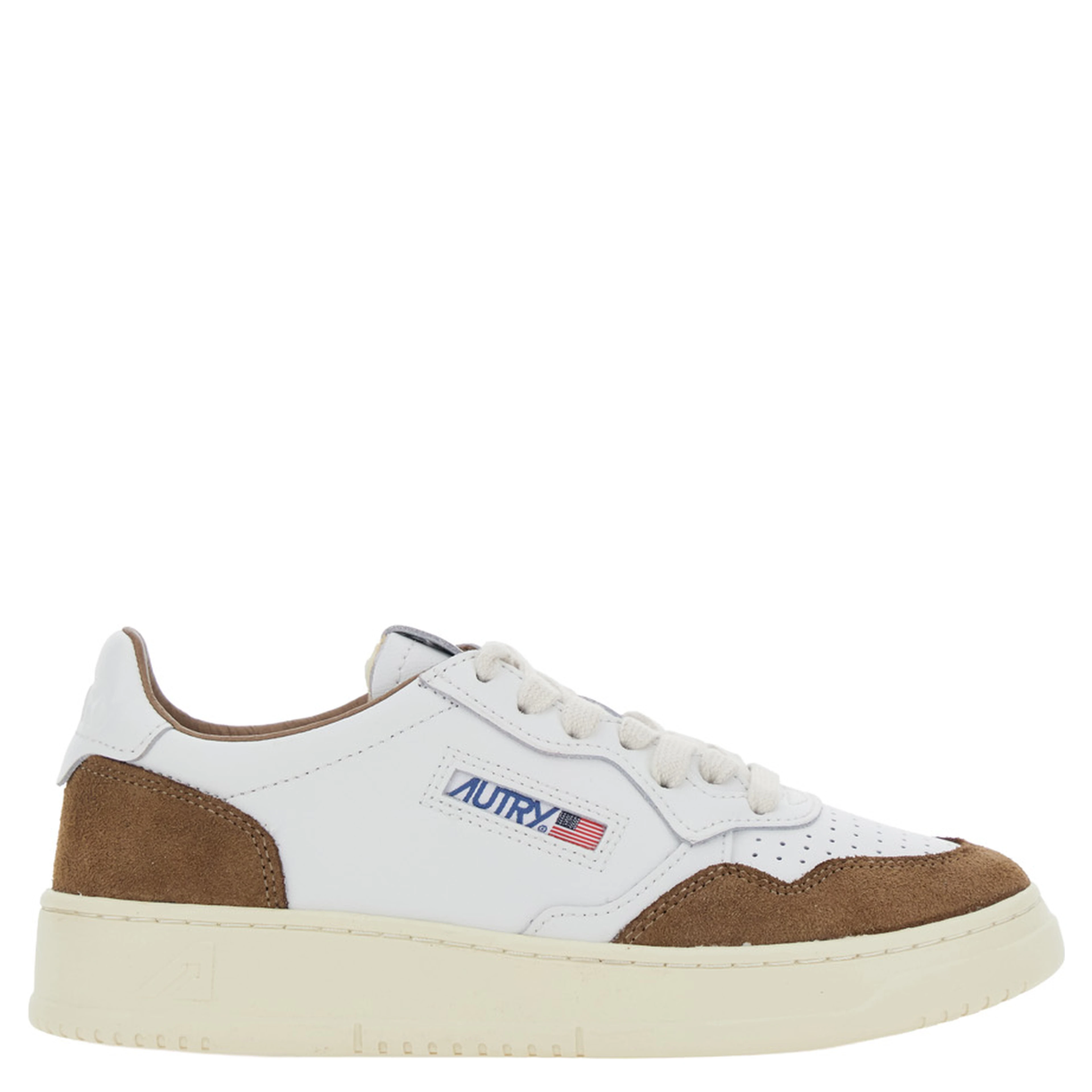 Medalist White Sneakers with Logo Patch on the Tongue and Suede Inserts in Leather for Women