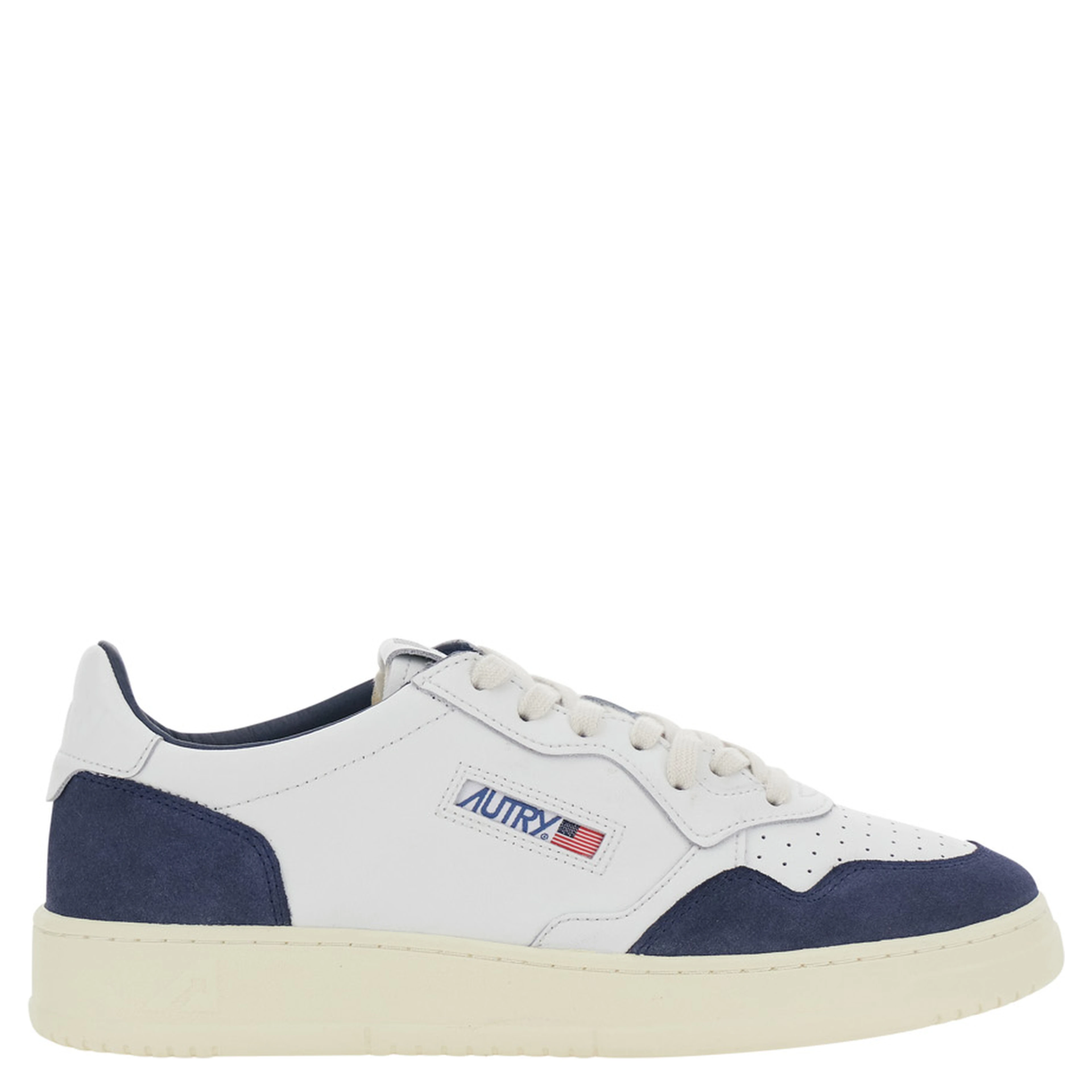 Medalist Blue Low Top Sneaker with Logo Patch on Side and Tongue and Logo Lettering on Heel in Suede and Leather for Men
