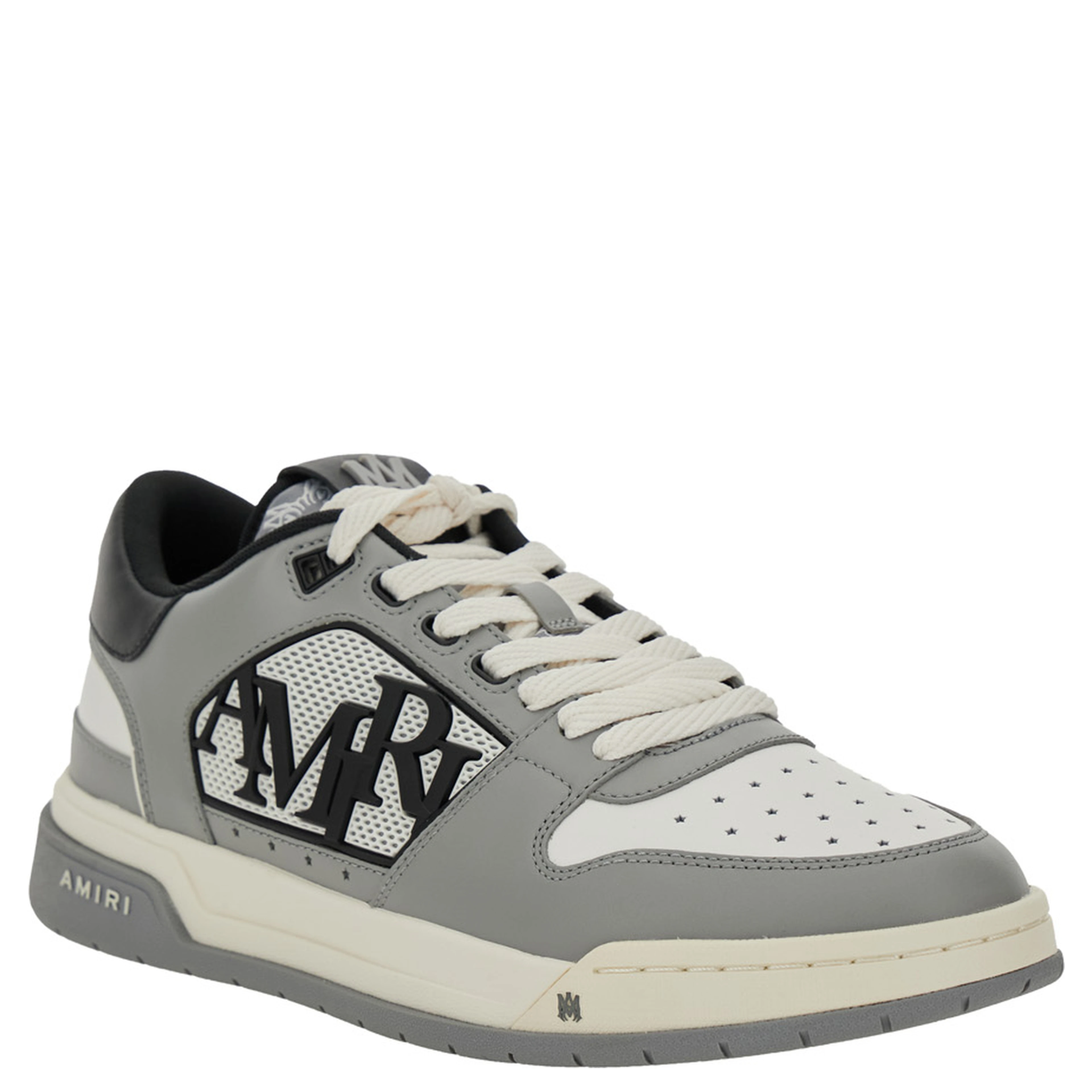 Sneaker Classic Low with Maxi Logo on the Side and Logo Patch on the Tongue in Gray Leather Men