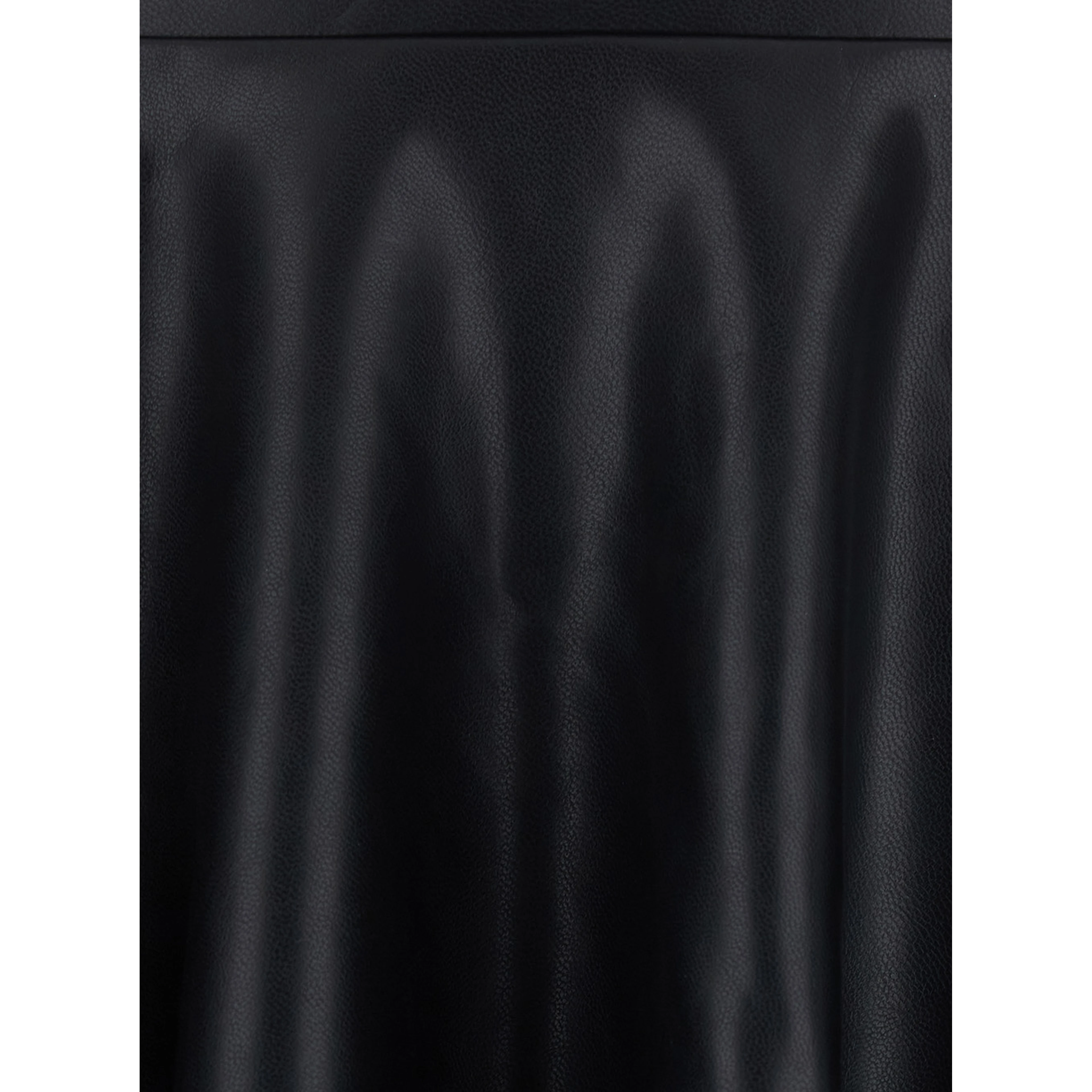 Flared Mini Skirt in Black Leather Women