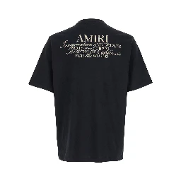 Black T-Shirt with Spirit Print on the Front in Cotton Men