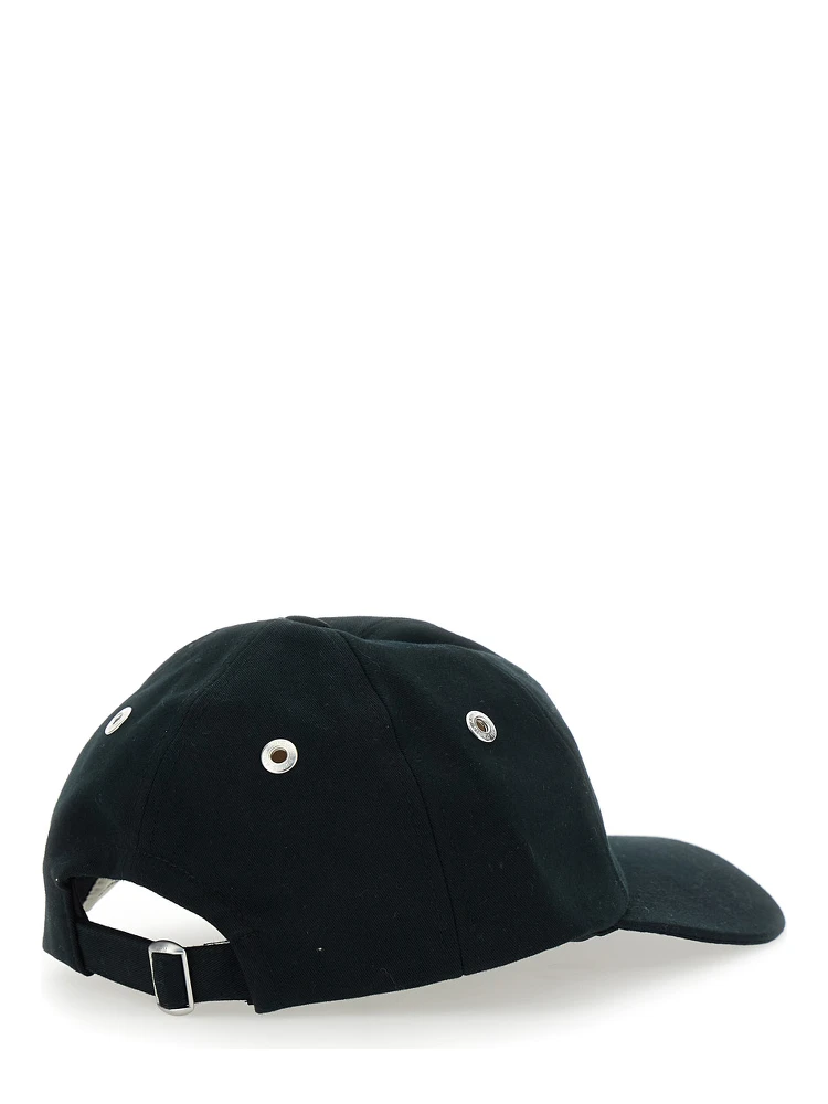 Baseball Cap with ADC Logo Embroidery on the Front in Black Cotton for Men