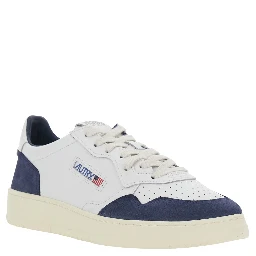 Medalist Blue Low Top Sneaker with Logo Patch on Side and Tongue and Logo Lettering on Heel in Suede and Leather for Men