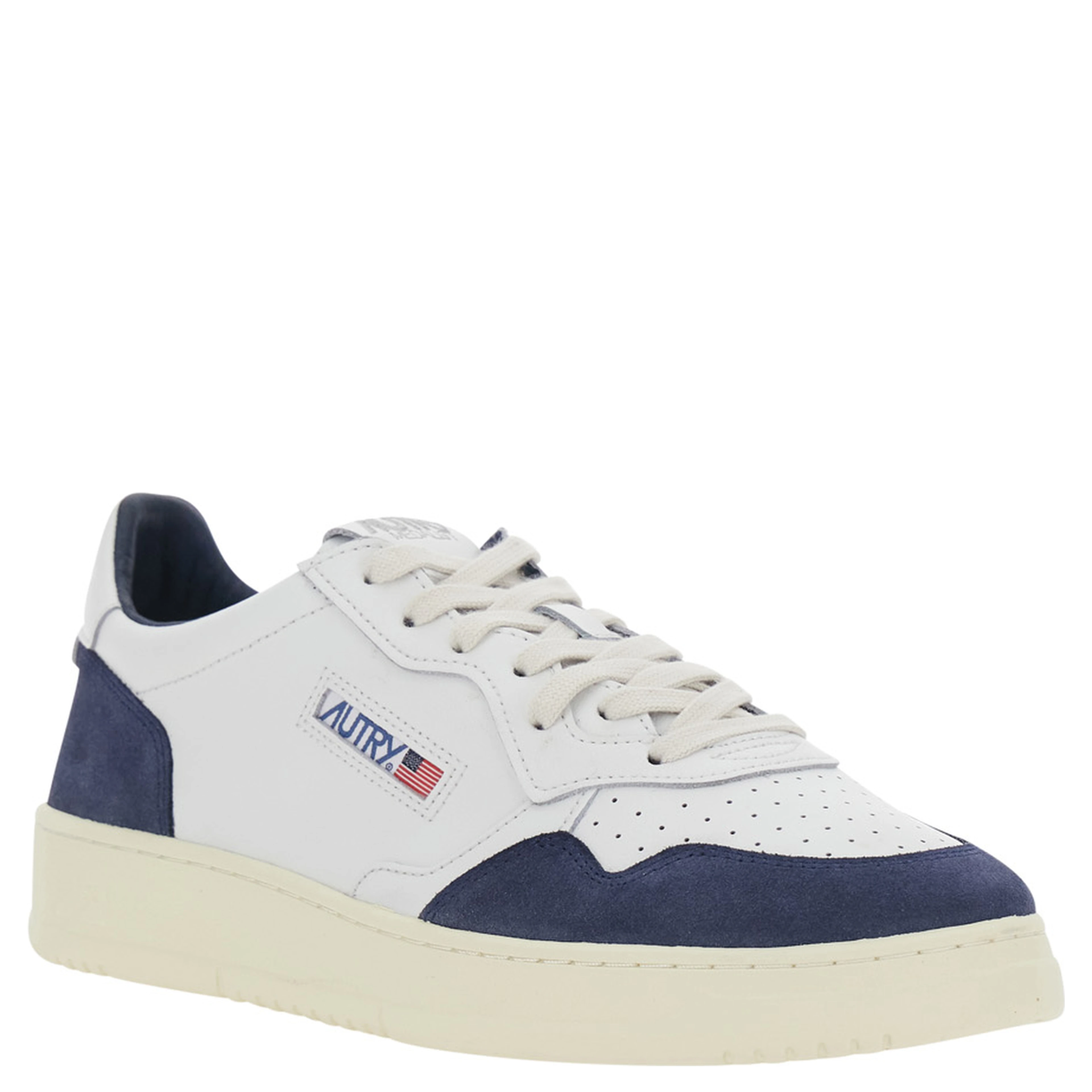Medalist Blue Low Top Sneaker with Logo Patch on Side and Tongue and Logo Lettering on Heel in Suede and Leather for Men