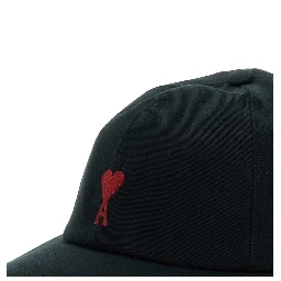Baseball Cap with ADC Logo Embroidery on the Front in Black Cotton for Men