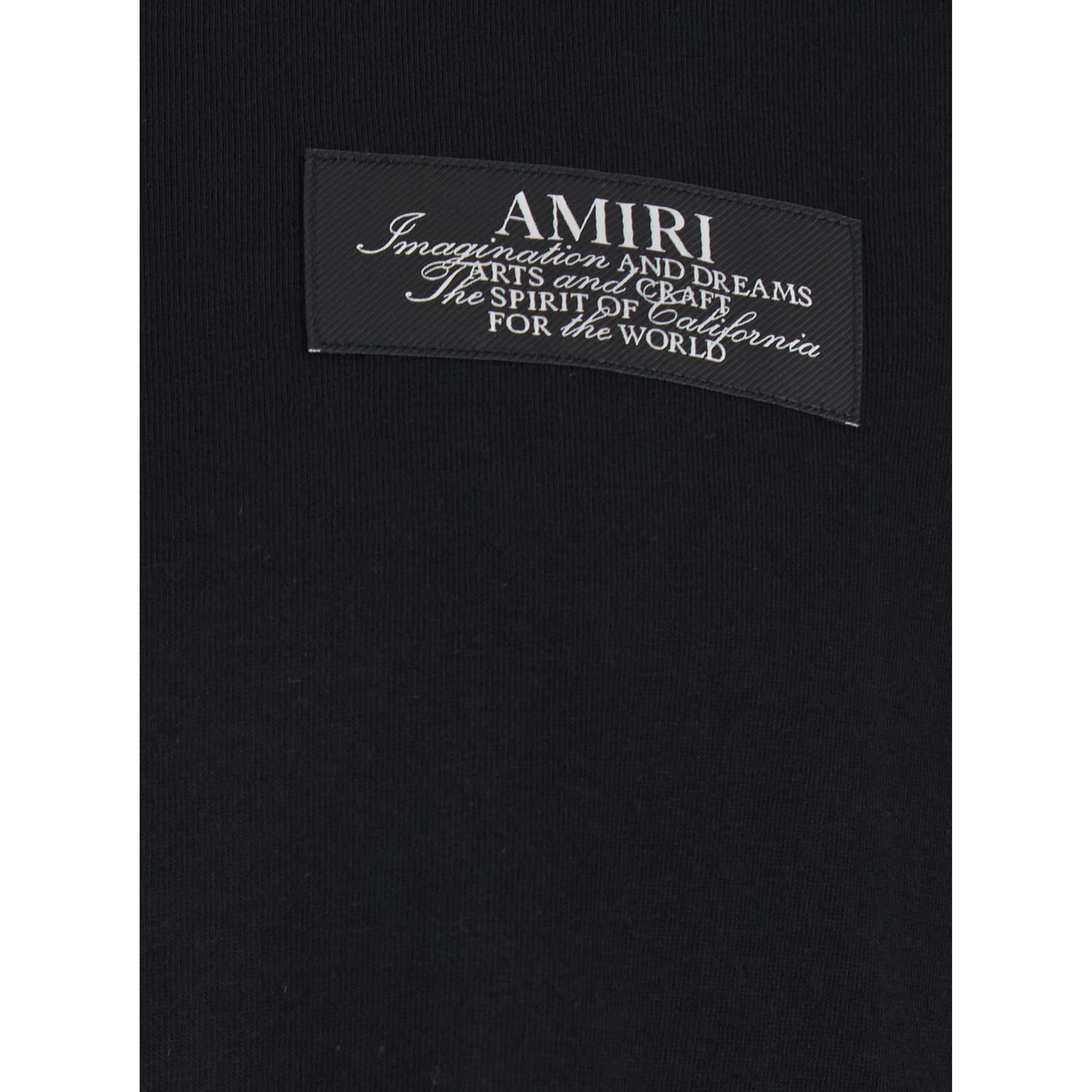 Black T-Shirt with Spirit Print on the Front in Cotton Men