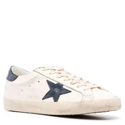 Low Sneakers Super-Star with Embossed Logo and Contrast Pull-tab in White Leather for Men