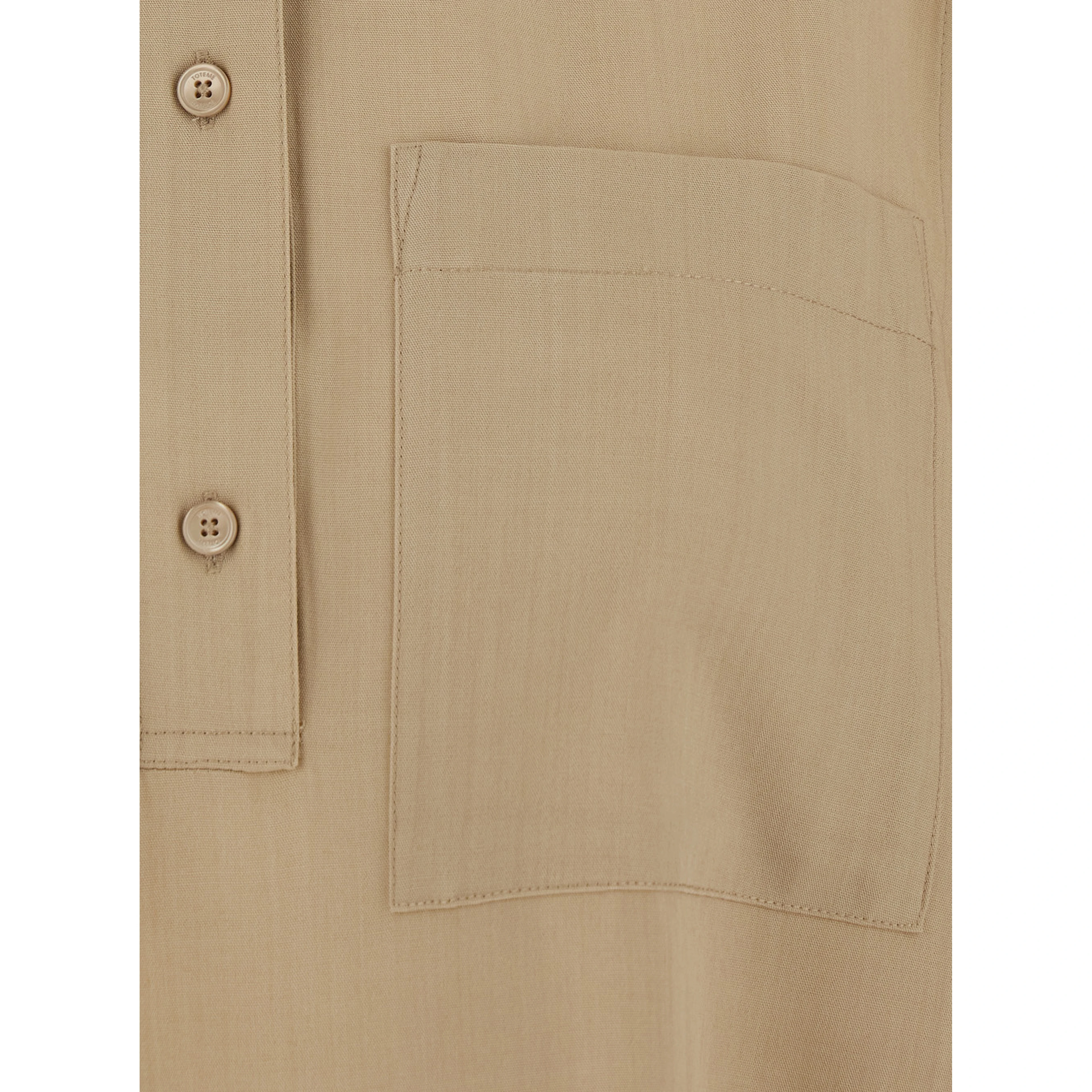 Beige Oversized Polo Shirt with Classic Collar and Wide Short Sleeves in Blend Wool for Women