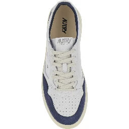 Medalist Blue Low Top Sneaker with Logo Patch on Side and Tongue and Logo Lettering on Heel in Suede and Leather for Men