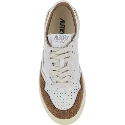 Medalist White Sneakers with Logo Patch on the Tongue and Suede Inserts in Leather for Women