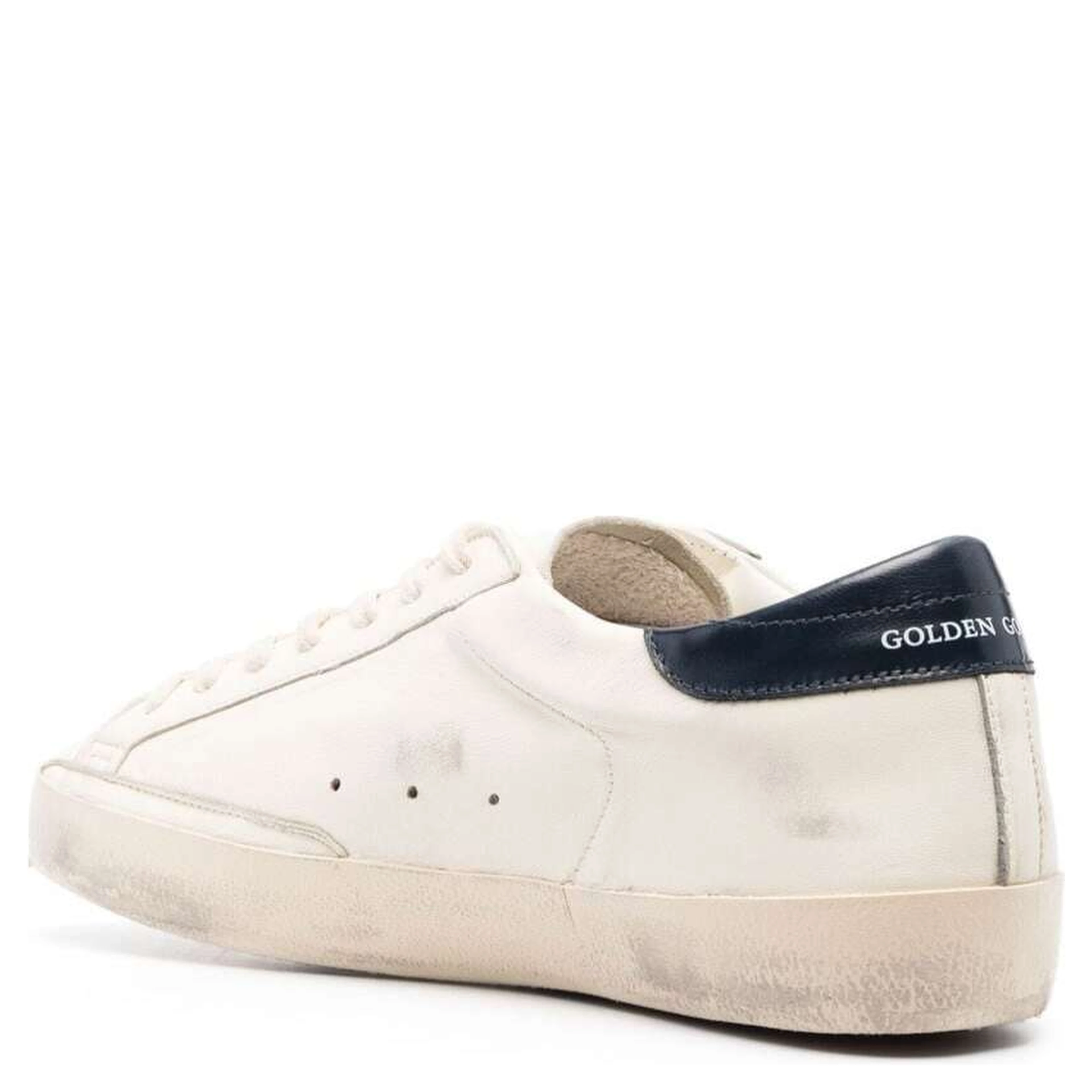 Low Sneakers Super-Star with Embossed Logo and Contrast Pull-tab in White Leather for Men