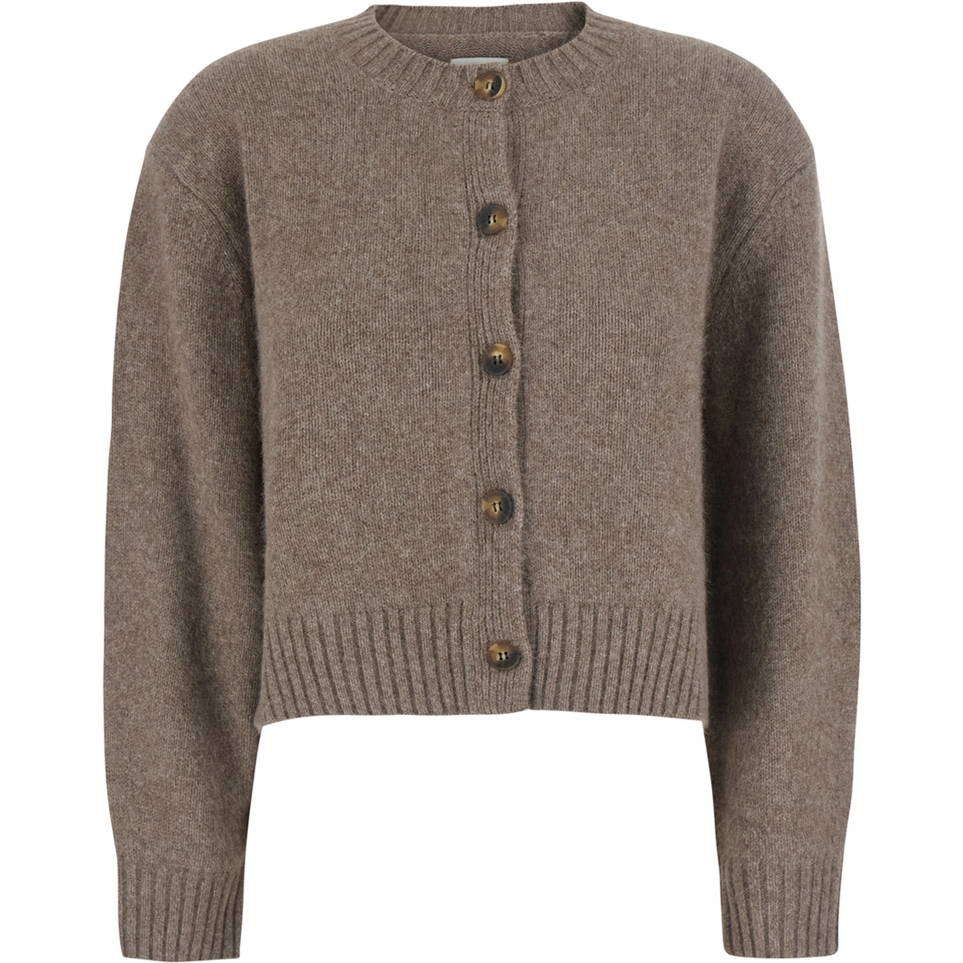 Remus Beige Cardigan with round neck and button closure in Blend Wool women
