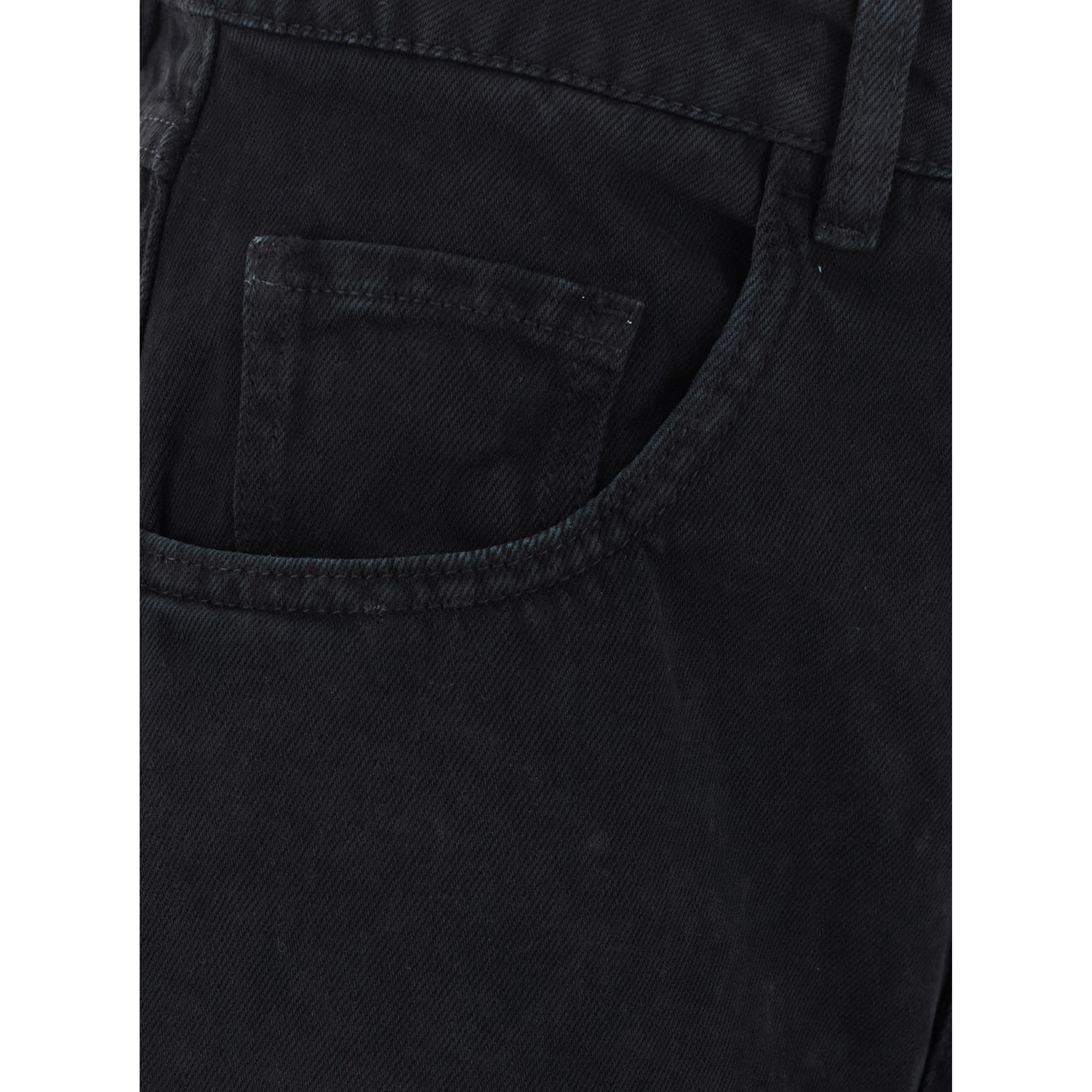 Poppy Black Jeans with logo patch on the back and wide leg in denim for women