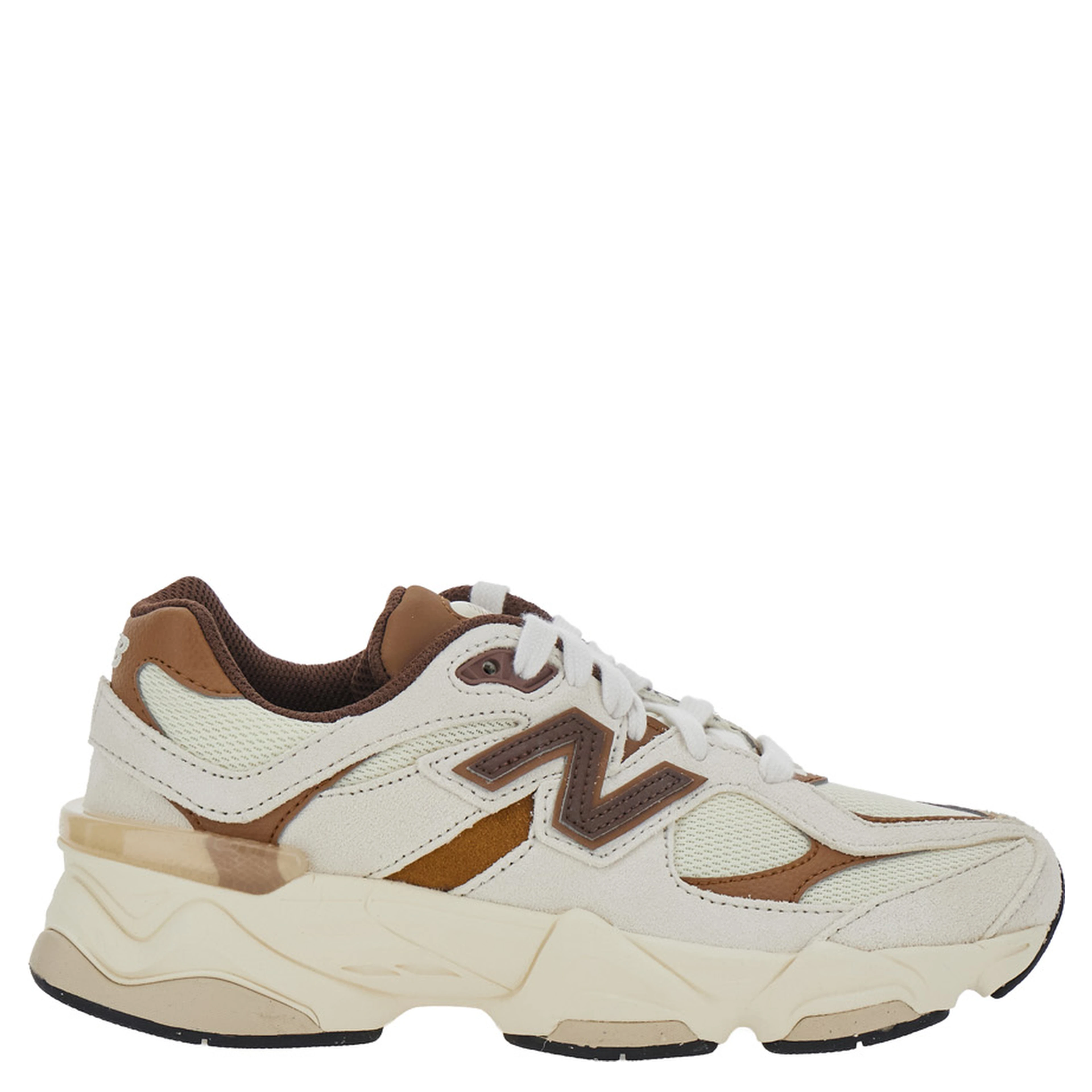 Beige Low Top Sneakers with Logo Patch on the Side and Perforated Design in Fabric Boy
