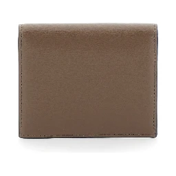 Brown Cardholder with T-lock closure in leather for women