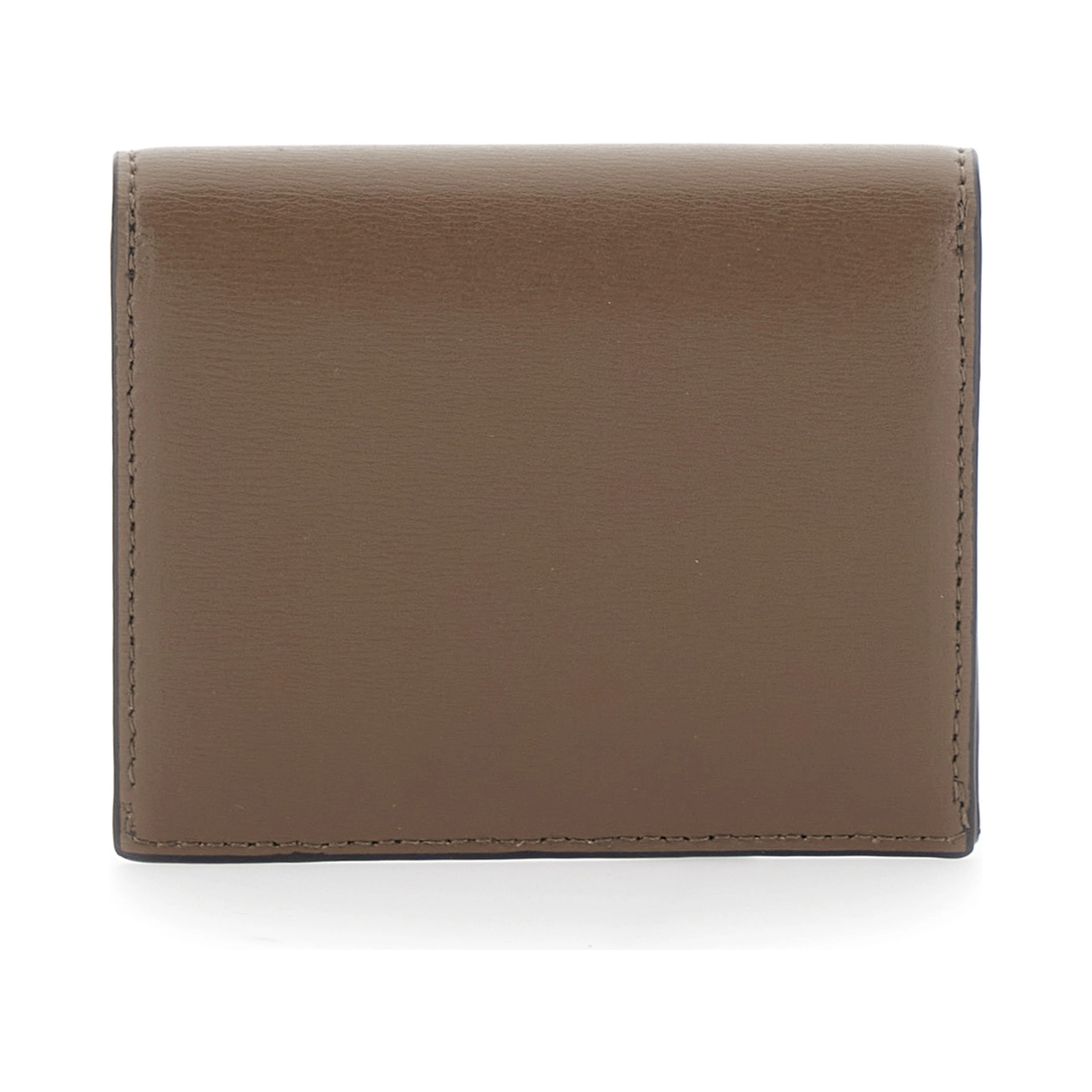 Brown Cardholder with T-lock closure in leather for women