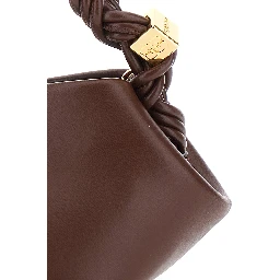 Bou Brown Mini Bag with Removable Shoulder Strap and Woven Handle in Leather Blend for Women