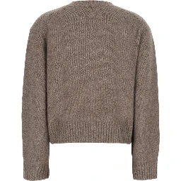 Remus Beige Cardigan with round neck and button closure in Blend Wool women