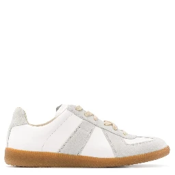Bicolor Leather Replica Sneakers with White Contrast Design for Women