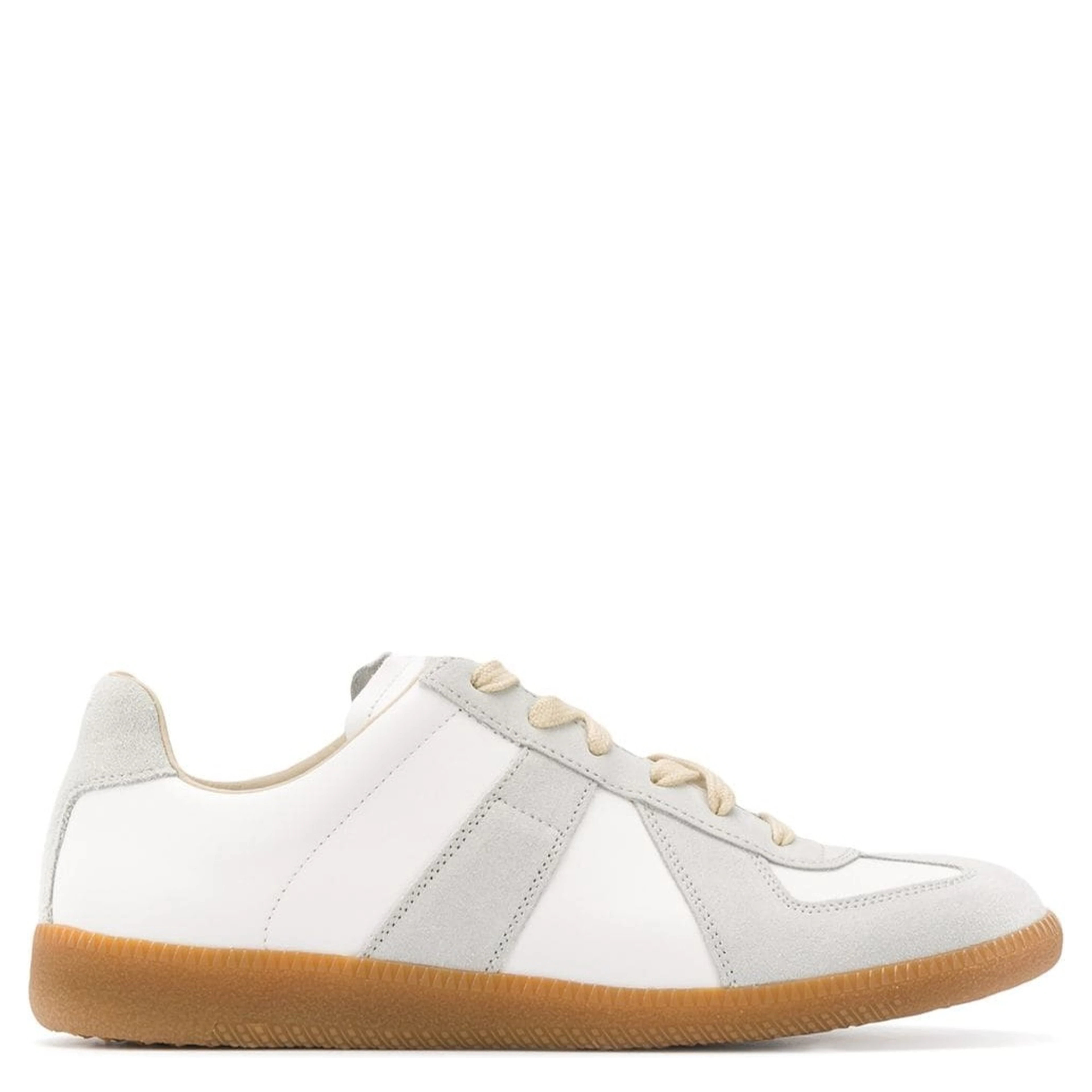 Bicolor Leather Replica Sneakers with White Contrast Design for Women